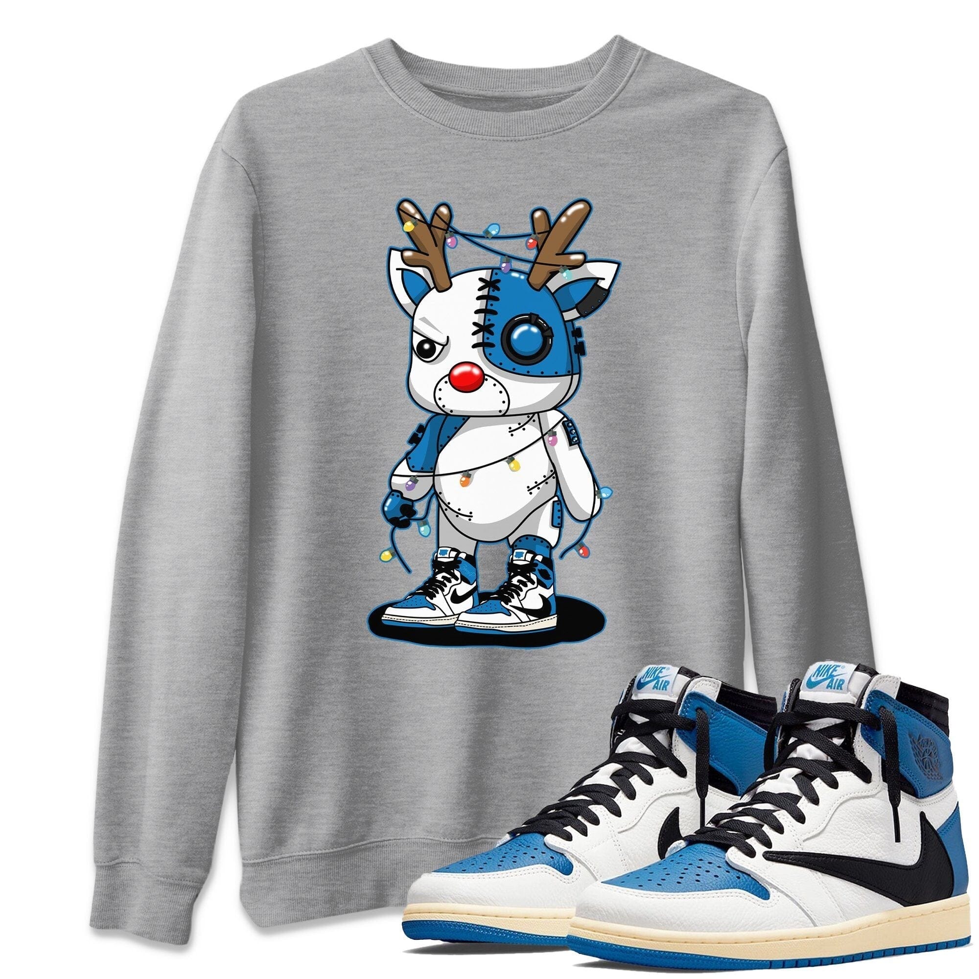 Jordan 1 Travis Scott Shirt To Match Jordans Cyborg Reindeer Sneaker Tees Jordan 1 Travis Scott Drip Gear Zone Sneaker Matching Clothing Unisex Shirts
