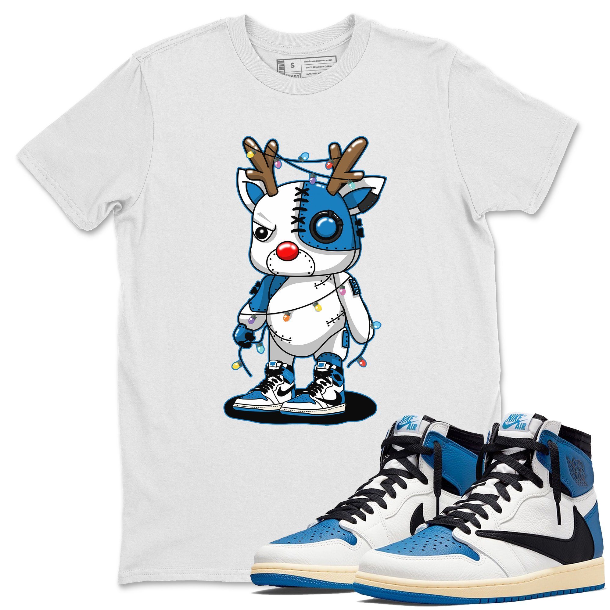 Jordan 1 Travis Scott Shirt To Match Jordans Cyborg Reindeer Sneaker Tees Jordan 1 Travis Scott Drip Gear Zone Sneaker Matching Clothing Unisex Shirts