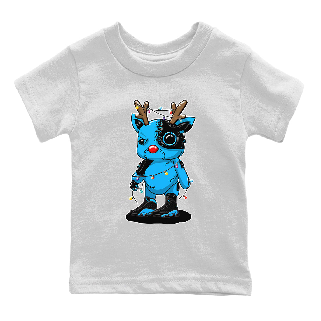 Jordan 13 UNC Sneaker Matching T-Shirt Cyborg Reindeer Sneaker Tees Jordan 13 UNC Sneaker Release Tees Kids Shirts