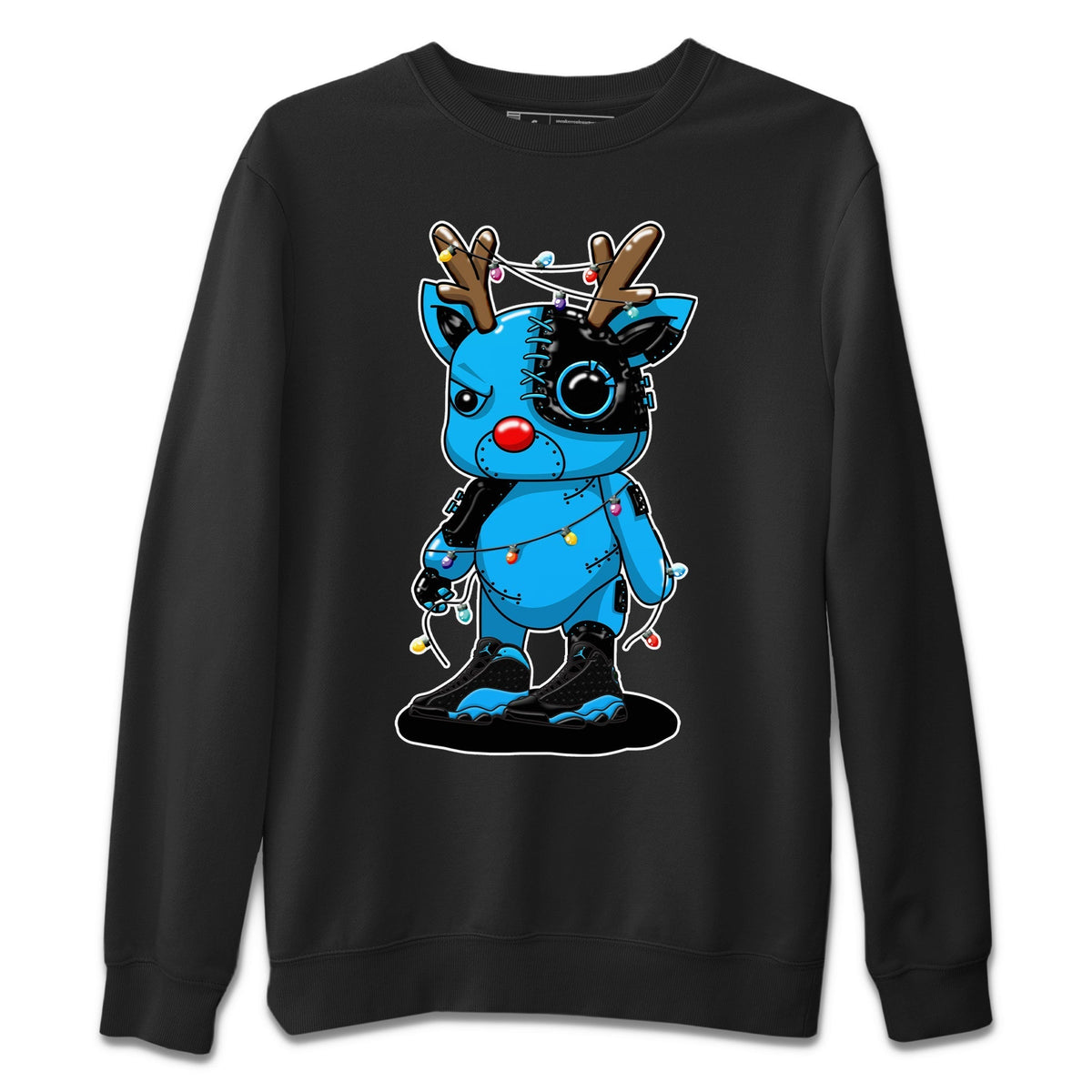 Jordan 13 UNC Sneaker Matching T-Shirt Cyborg Reindeer Sneaker Tees Jordan 13 UNC Sneaker Release Tees Crew Neck Tees