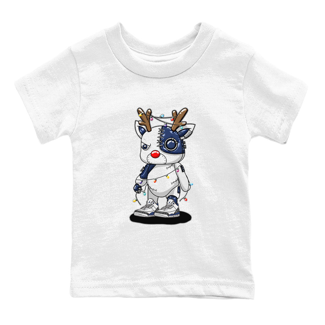 Air Jordan 3 Retro Midnight Navy shirt to match jordans Cyborg Reindeer sneaker shirt 3s Midnight Navy Drip Gear Zone baby toddler White 2 cotton Shirt