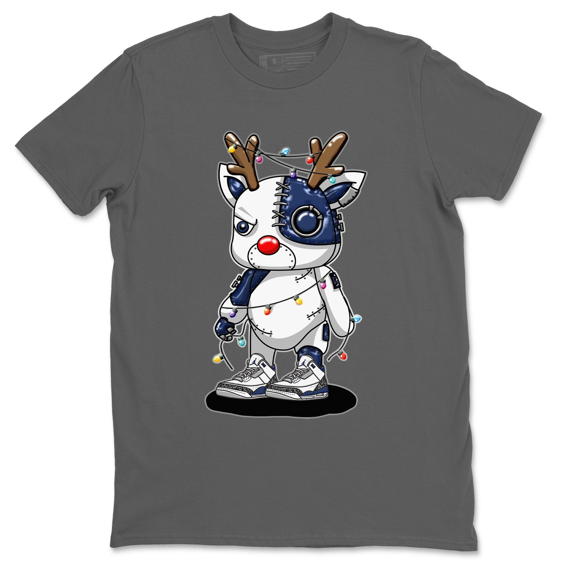 Air Jordan 3 Retro Midnight Navy shirt to match jordans Cyborg Reindeer sneaker shirt 3s Midnight Navy Drip Gear Zone unisex crew neck cotton Cool Grey 2 crew neck shirt