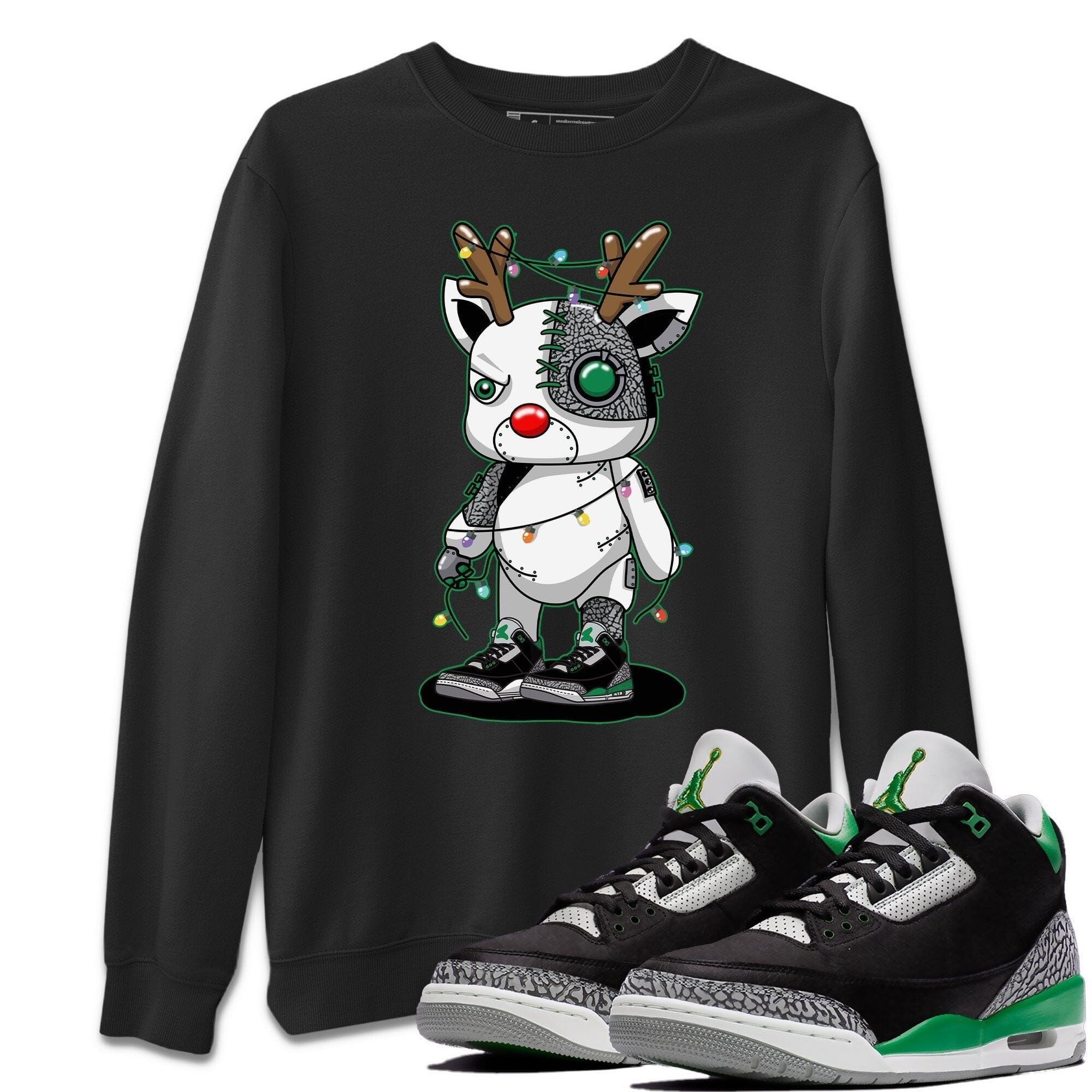 Jordan 3 Pine Green Shirt To Match Jordans Cyborg Reindeer Sneaker Tees Jordan 3 Pine Green Drip Gear Zone Sneaker Matching Clothing Unisex Shirts