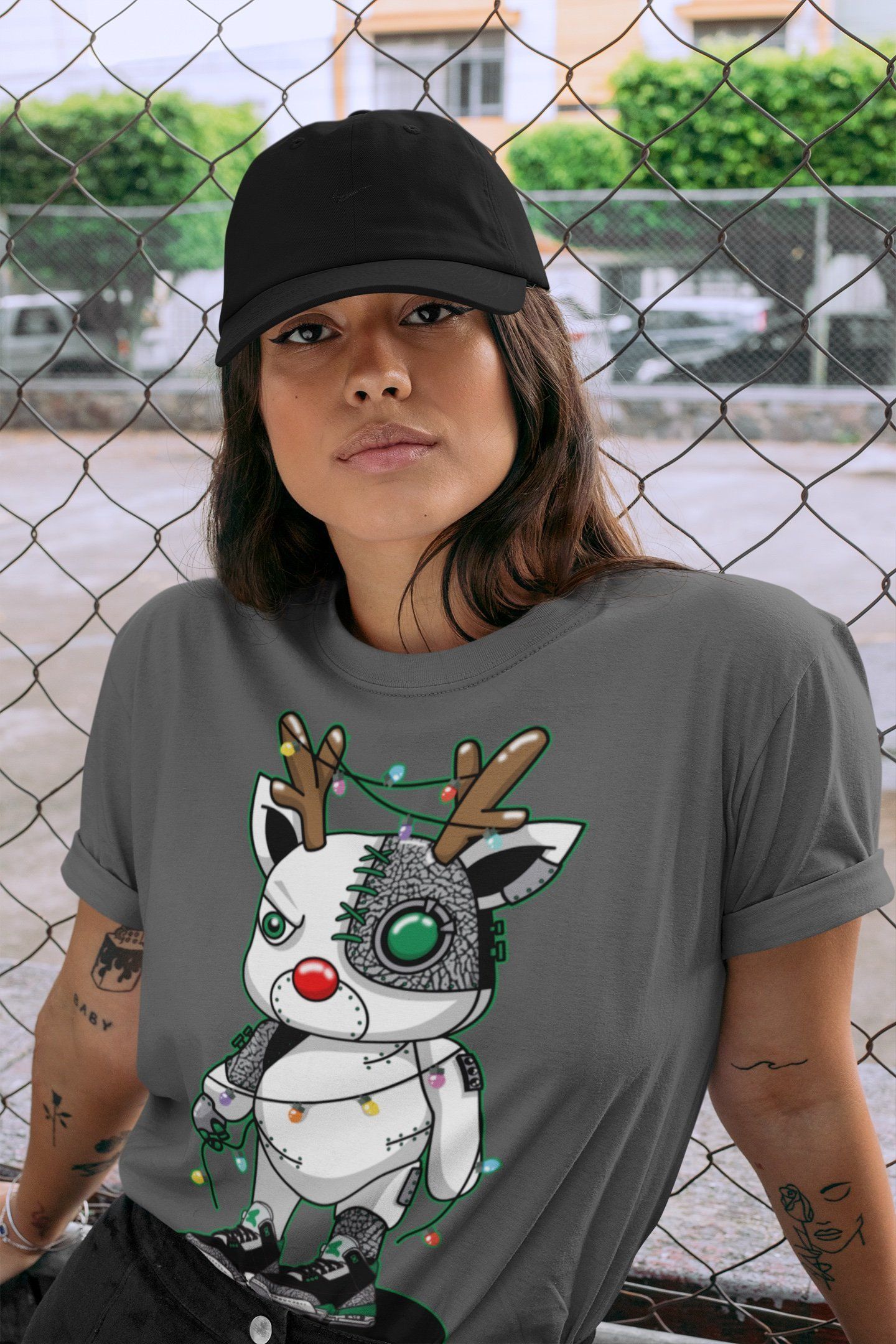 Jordan 3 Pine Green Shirt To Match Jordans Cyborg Reindeer Sneaker Tees Jordan 3 Pine Green Drip Gear Zone Sneaker Matching Clothing Unisex Shirts