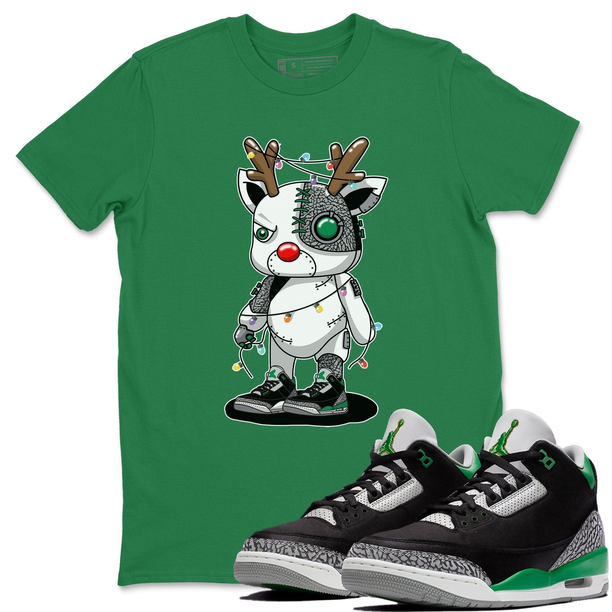 Jordan 3 Pine Green Shirt To Match Jordans Cyborg Reindeer Sneaker Tees Jordan 3 Pine Green Drip Gear Zone Sneaker Matching Clothing Unisex Shirts