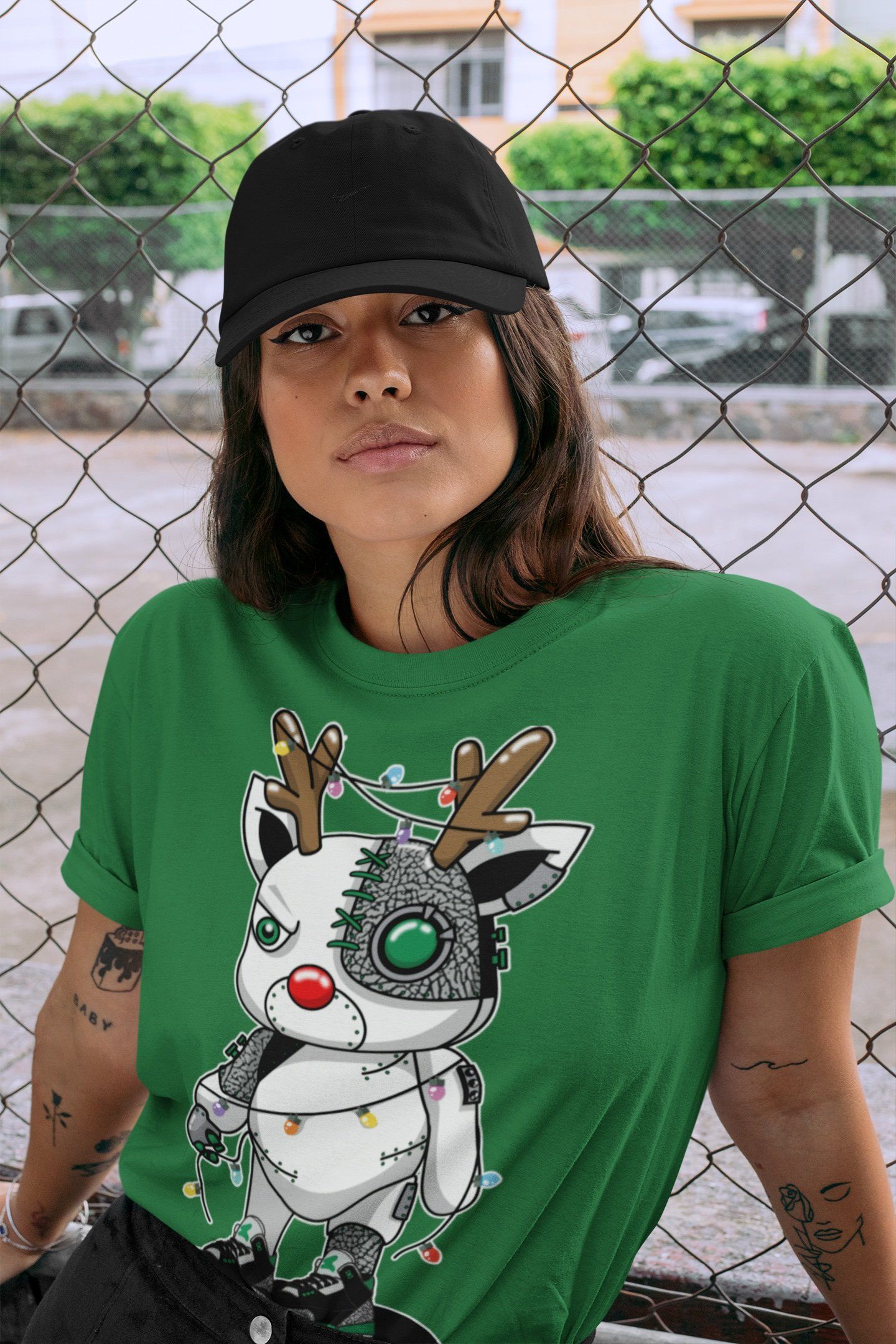 Jordan 3 Pine Green Shirt To Match Jordans Cyborg Reindeer Sneaker Tees Jordan 3 Pine Green Drip Gear Zone Sneaker Matching Clothing Unisex Shirts
