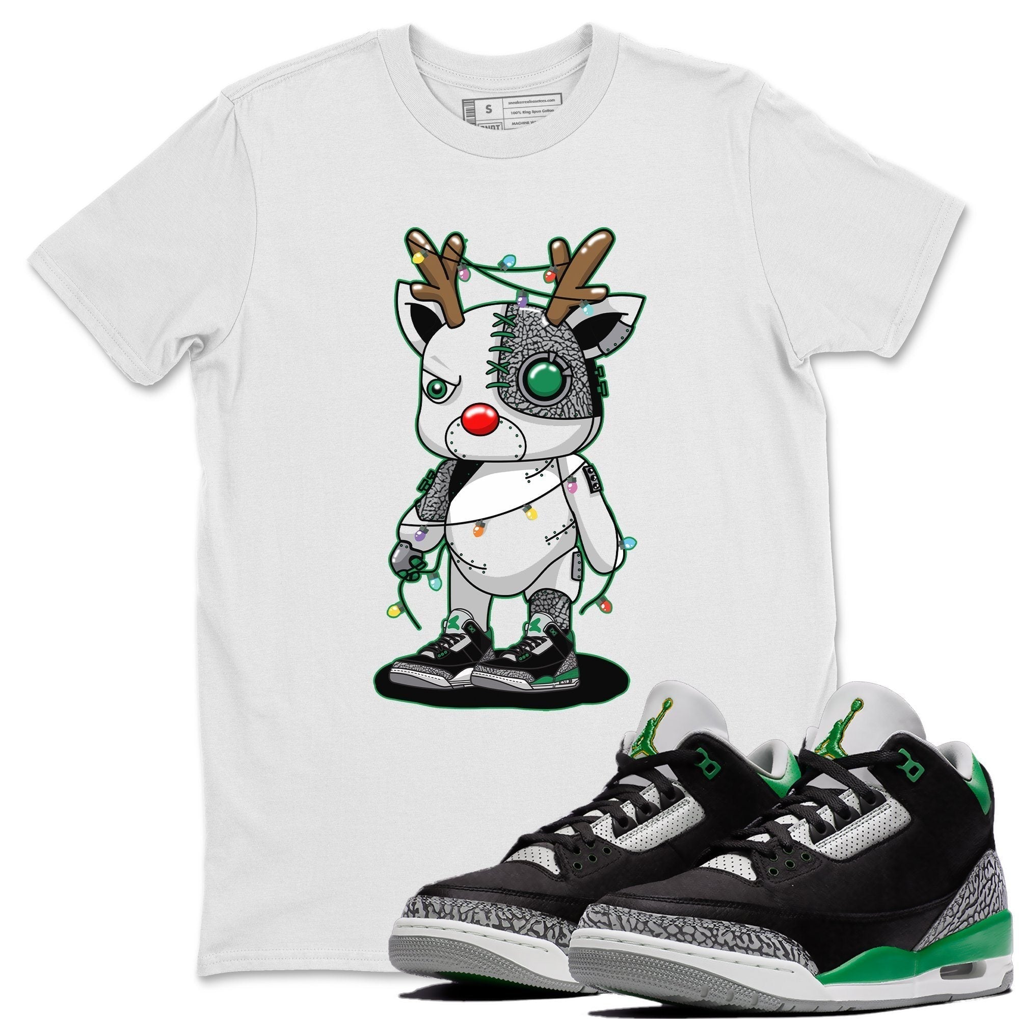 Jordan 3 Pine Green Shirt To Match Jordans Cyborg Reindeer Sneaker Tees Jordan 3 Pine Green Drip Gear Zone Sneaker Matching Clothing Unisex Shirts