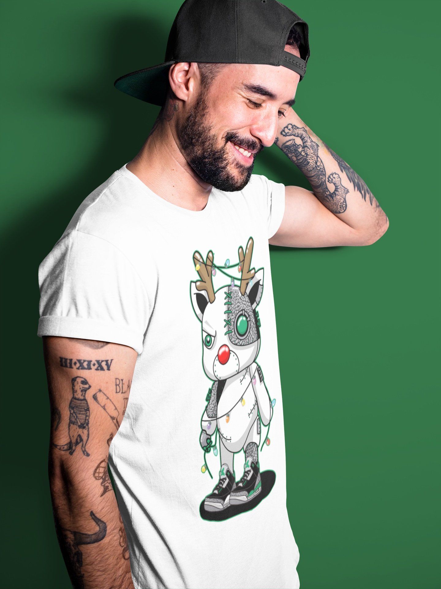 Jordan 3 Pine Green Shirt To Match Jordans Cyborg Reindeer Sneaker Tees Jordan 3 Pine Green Drip Gear Zone Sneaker Matching Clothing Unisex Shirts