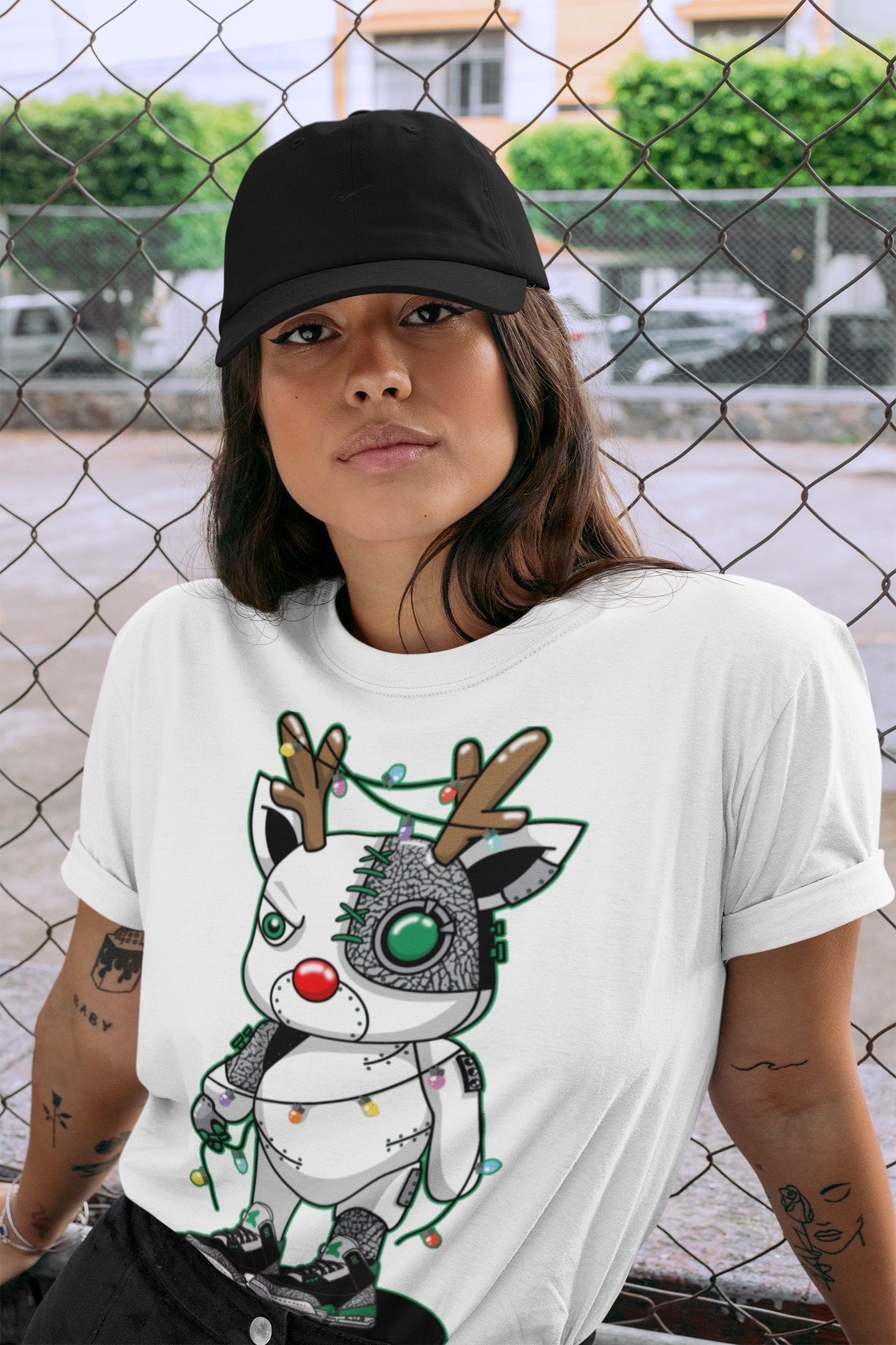 Jordan 3 Pine Green Shirt To Match Jordans Cyborg Reindeer Sneaker Tees Jordan 3 Pine Green Drip Gear Zone Sneaker Matching Clothing Unisex Shirts