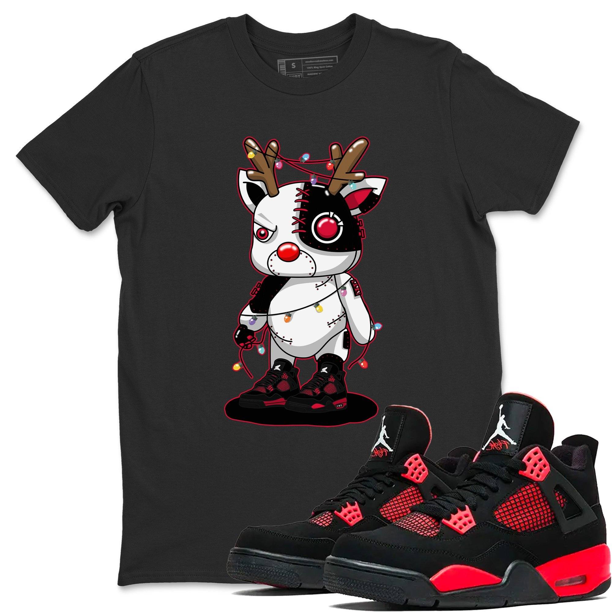 Jordan 4 Red Thunder Shirt To Match Jordans Cyborg Reindeer Sneaker Tees Jordan 4 Red Thunder Drip Gear Zone Sneaker Matching Clothing Unisex Shirts