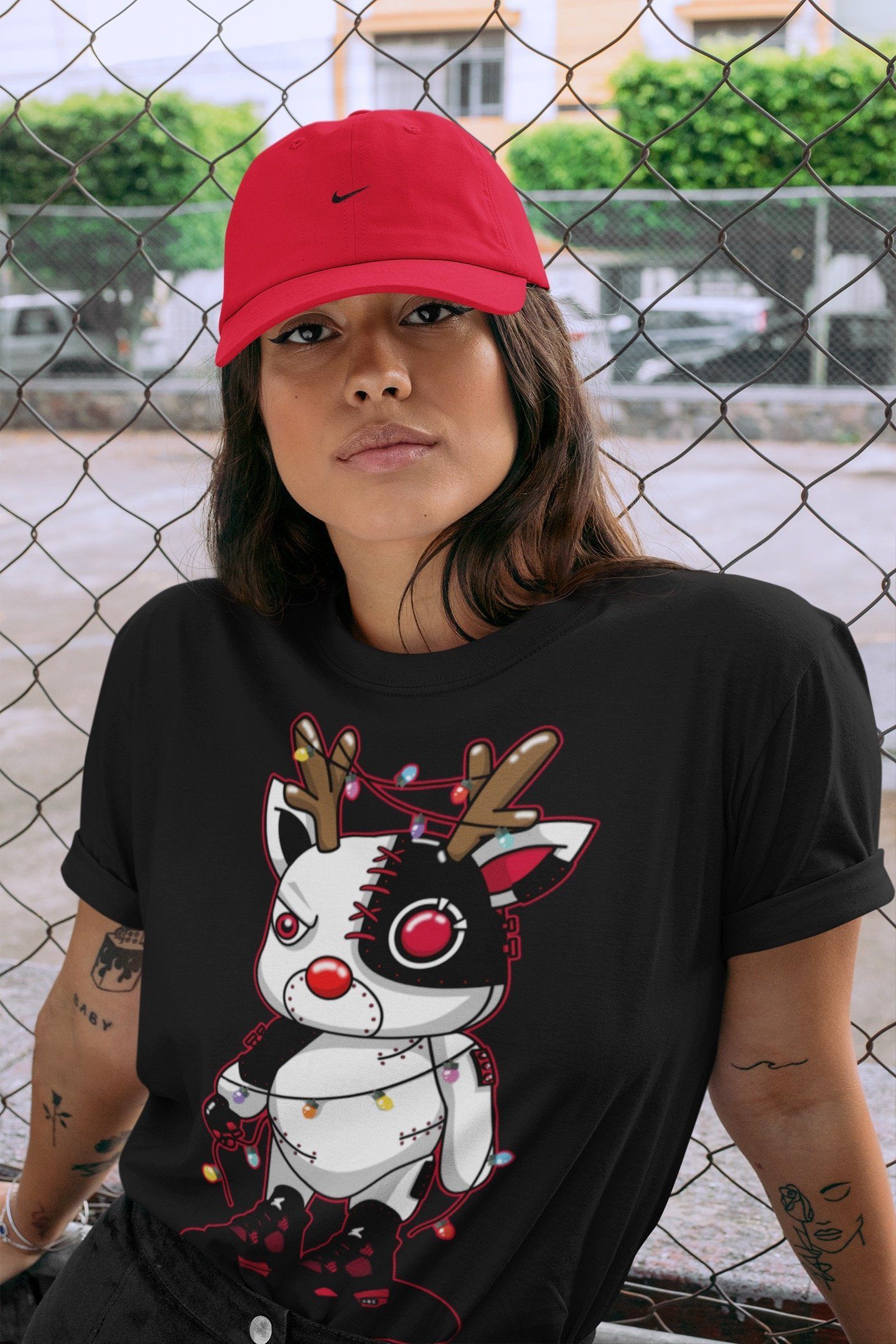 Jordan 4 Red Thunder Shirt To Match Jordans Cyborg Reindeer Sneaker Tees Jordan 4 Red Thunder Drip Gear Zone Sneaker Matching Clothing Unisex Shirts