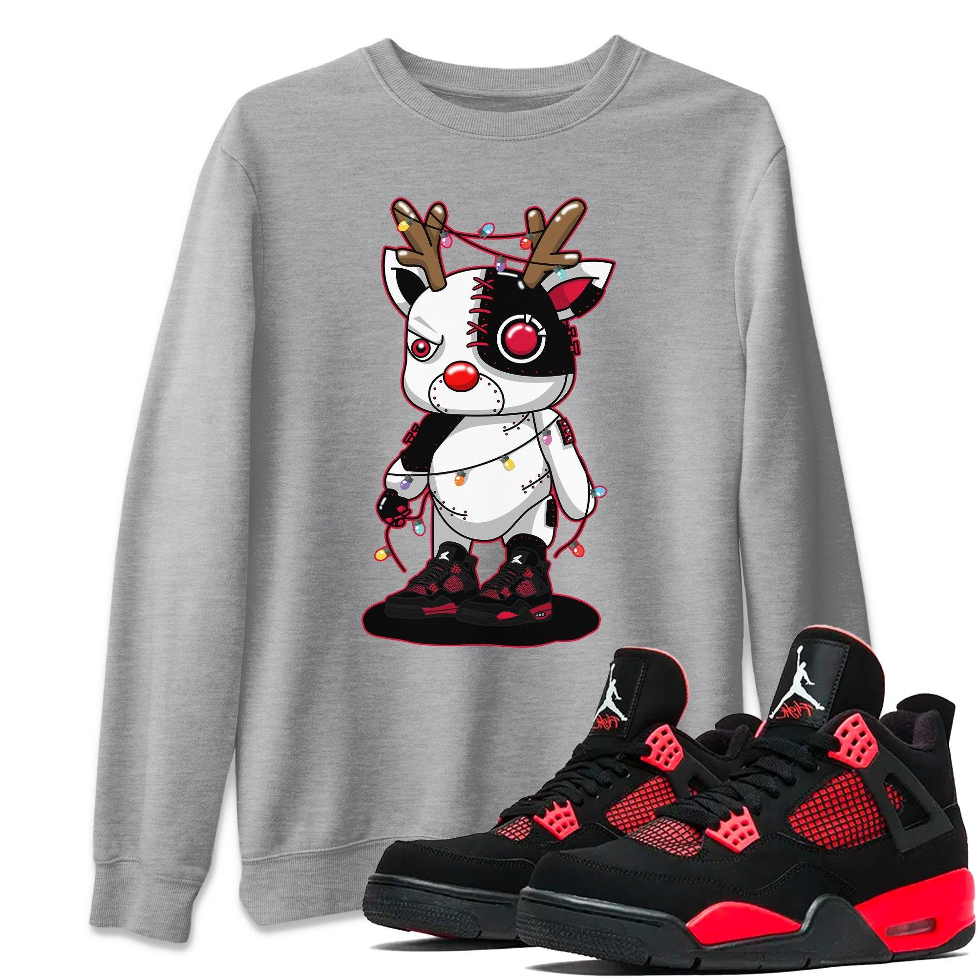 Jordan 4 Red Thunder Shirt To Match Jordans Cyborg Reindeer Sneaker Tees Jordan 4 Red Thunder Drip Gear Zone Sneaker Matching Clothing Unisex Shirts