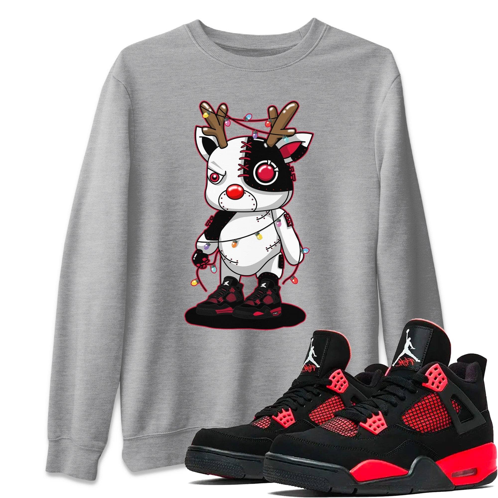 Jordan 4 Red Thunder Shirt To Match Jordans Cyborg Reindeer Sneaker Tees Jordan 4 Red Thunder Drip Gear Zone Sneaker Matching Clothing Unisex Shirts