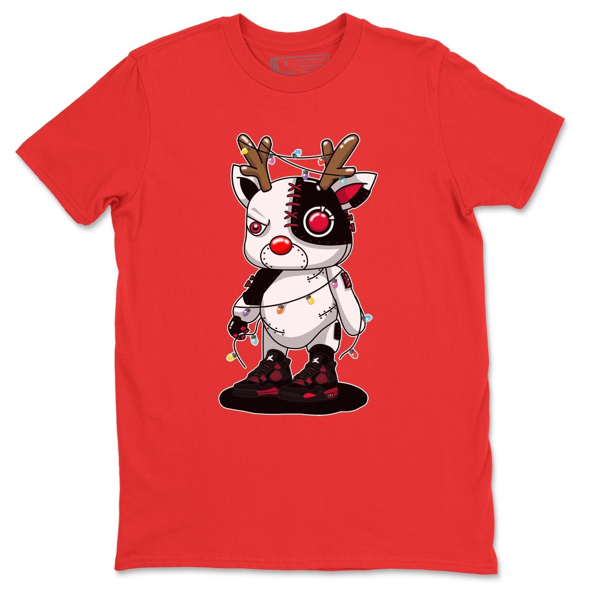 Jordan 4 Red Thunder Shirt To Match Jordans Cyborg Reindeer Sneaker Tees Jordan 4 Red Thunder Drip Gear Zone Sneaker Matching Clothing Unisex Shirts