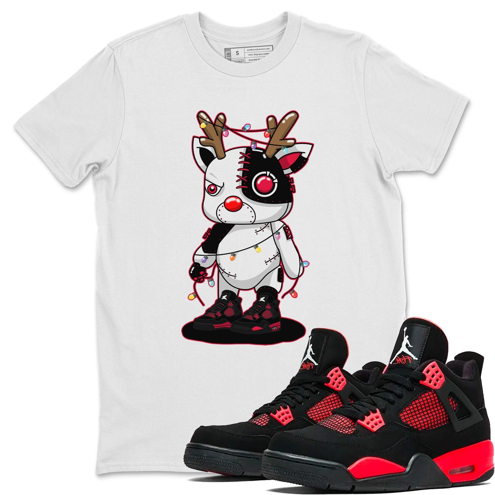 Jordan 4 Red Thunder Shirt To Match Jordans Cyborg Reindeer Sneaker Tees Jordan 4 Red Thunder Drip Gear Zone Sneaker Matching Clothing Unisex Shirts