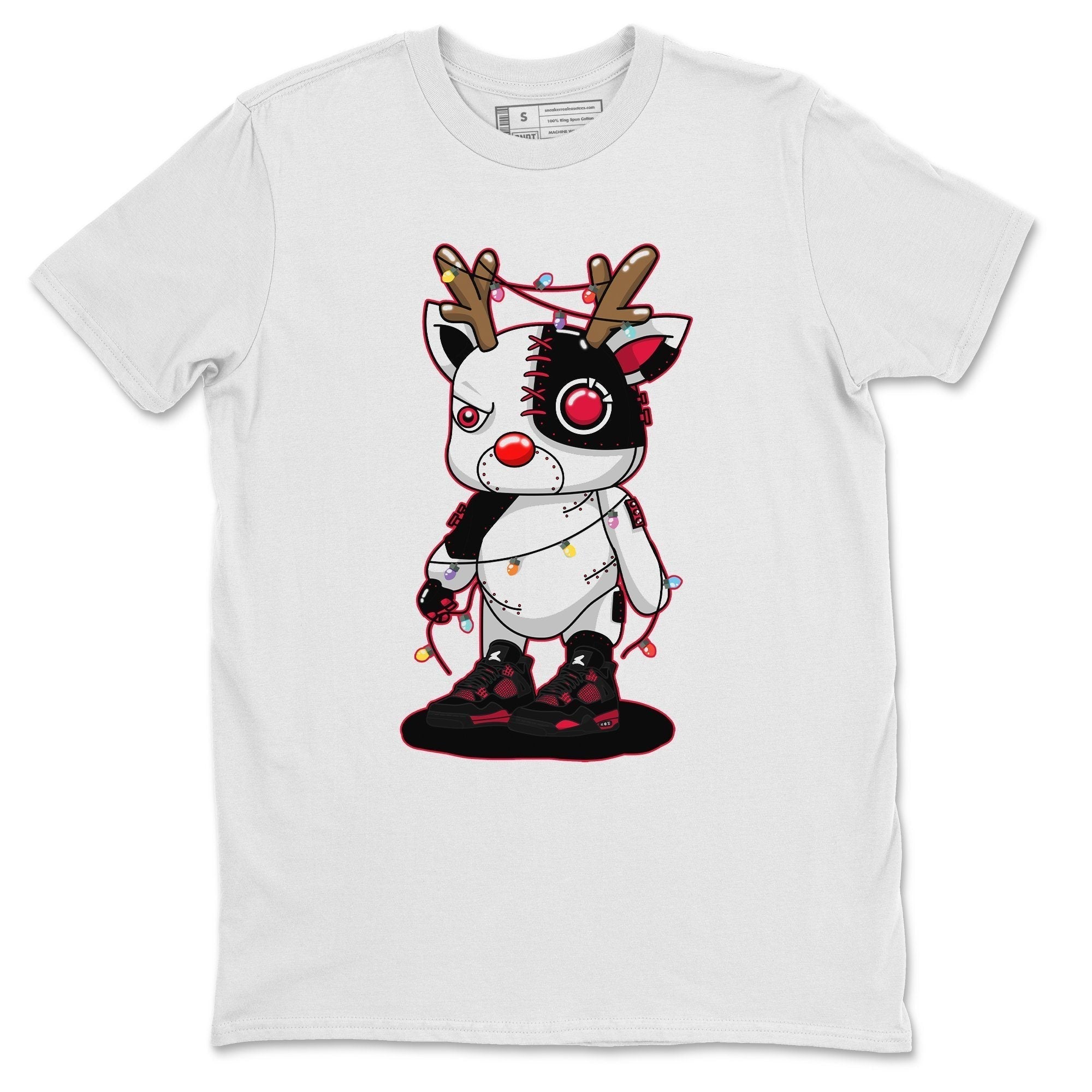 Jordan 4 Red Thunder Shirt To Match Jordans Cyborg Reindeer Sneaker Tees Jordan 4 Red Thunder Drip Gear Zone Sneaker Matching Clothing Unisex Shirts