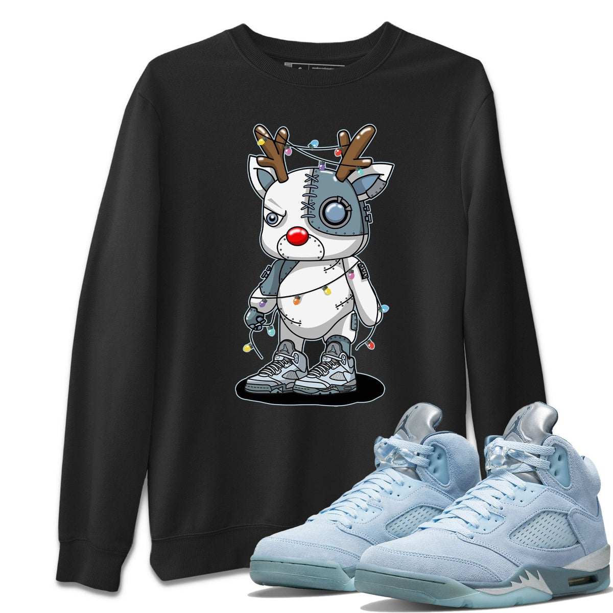 Jordan 5 Blue Bird Shirt To Match Jordans Cyborg Reindeer Sneaker Tees Jordan 5 Blue Bird Drip Gear Zone Sneaker Matching Clothing Unisex Shirts