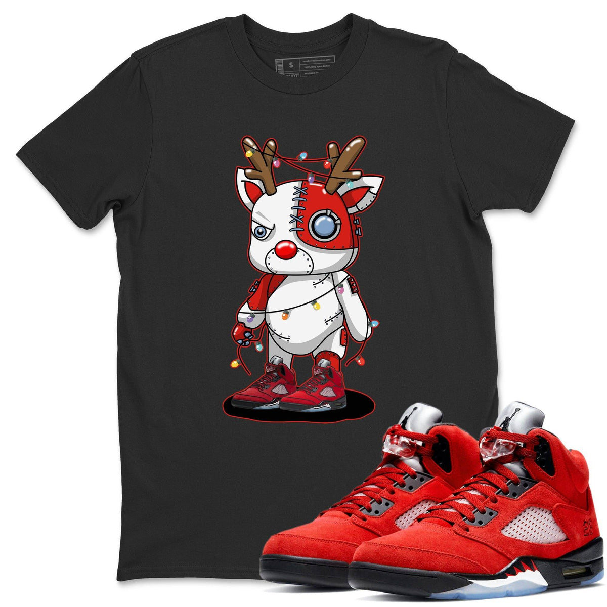 Jordan 5 Raging Bull Shirt To Match Jordans Cyborg Reindeer Sneaker Tees Jordan 5 Raging Bull Drip Gear Zone Sneaker Matching Clothing Unisex Shirts