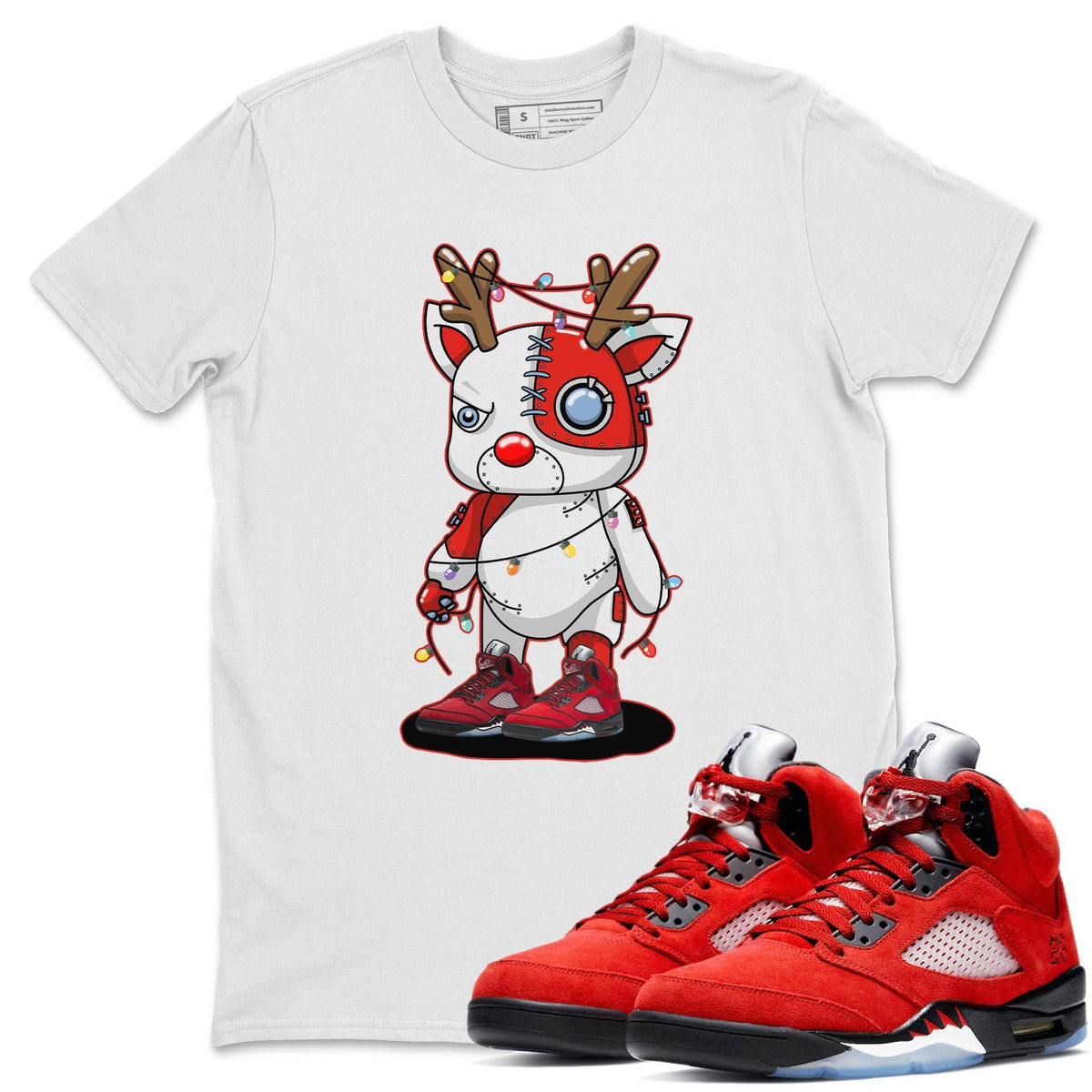 Jordan 5 Raging Bull Shirt To Match Jordans Cyborg Reindeer Sneaker Tees Jordan 5 Raging Bull Drip Gear Zone Sneaker Matching Clothing Unisex Shirts