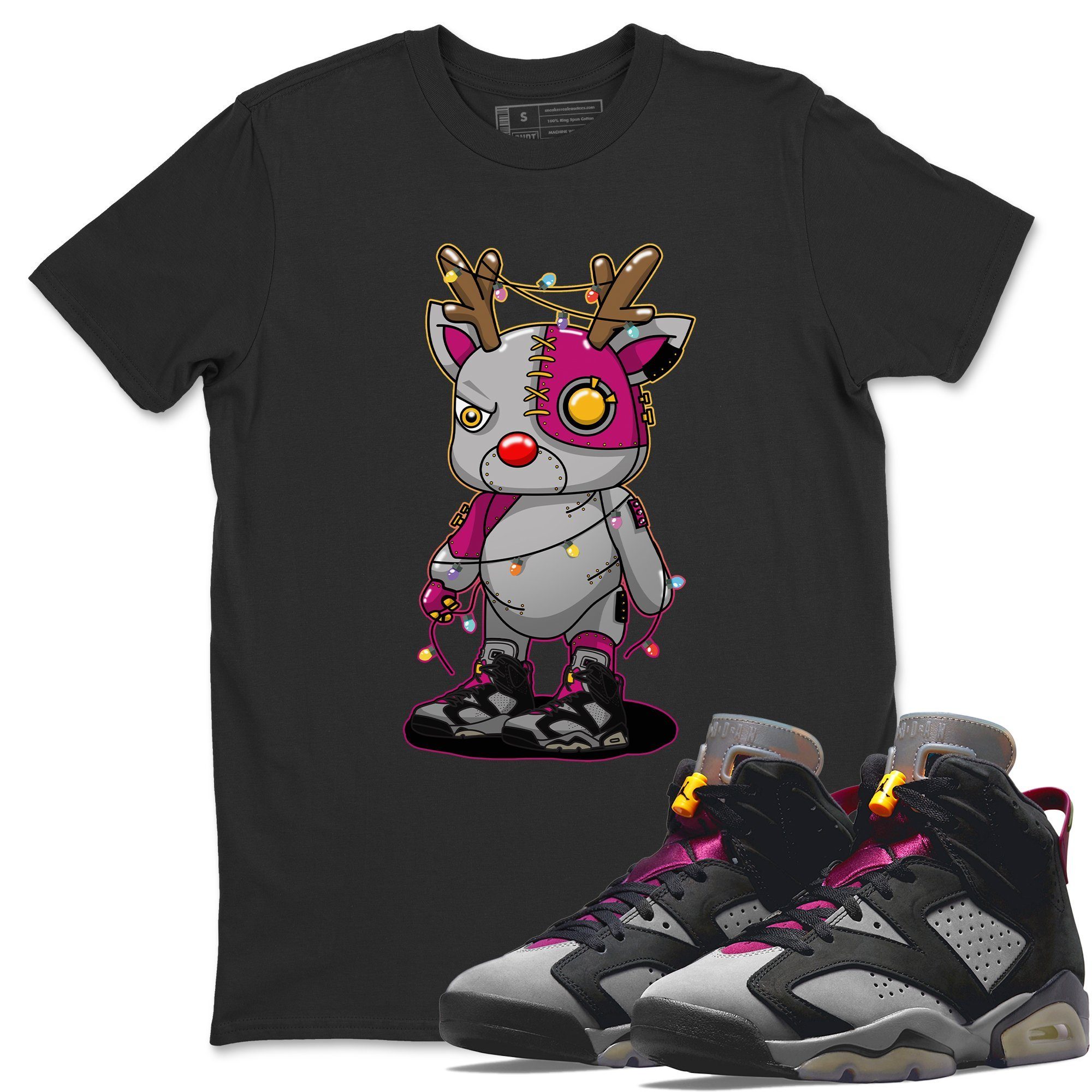 Jordan 6 Bordeaux Shirt To Match Jordans Cyborg Reindeer Sneaker Tees Jordan 6 Bordeaux Drip Gear Zone Sneaker Matching Clothing Unisex Shirts