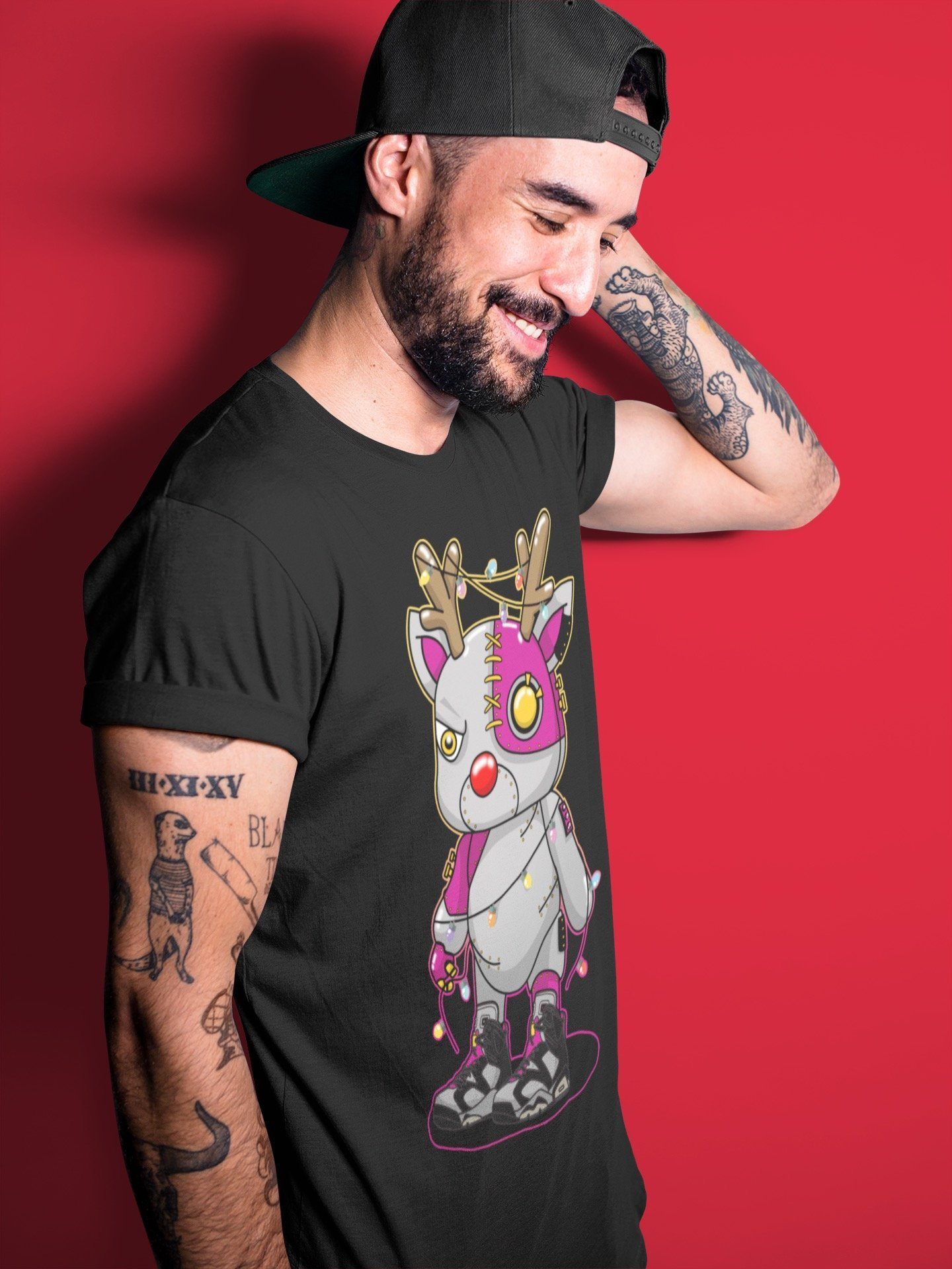 Jordan 6 Bordeaux Shirt To Match Jordans Cyborg Reindeer Sneaker Tees Jordan 6 Bordeaux Drip Gear Zone Sneaker Matching Clothing Unisex Shirts