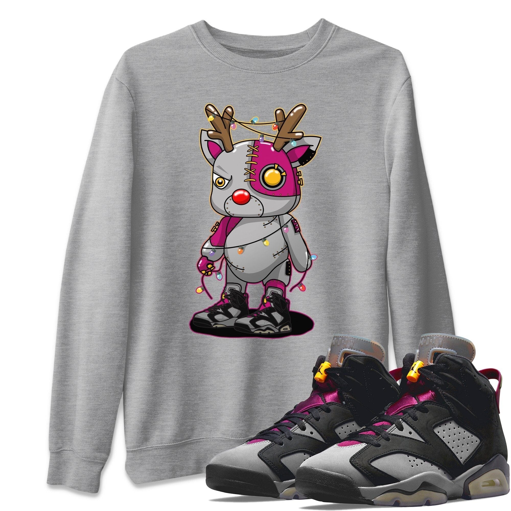 Jordan 6 Bordeaux Shirt To Match Jordans Cyborg Reindeer Sneaker Tees Jordan 6 Bordeaux Drip Gear Zone Sneaker Matching Clothing Unisex Shirts