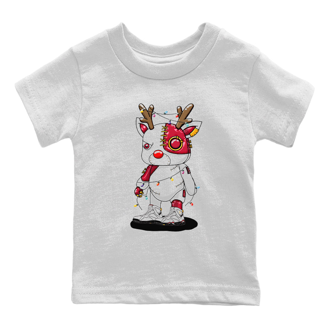 Jordan 7 Cardinal Shirt To Match Jordans Cyborg Reindeer Sneaker Tees Jordan 7 Cardinal Drip Gear Zone Sneaker Matching Clothing Kids Shirts