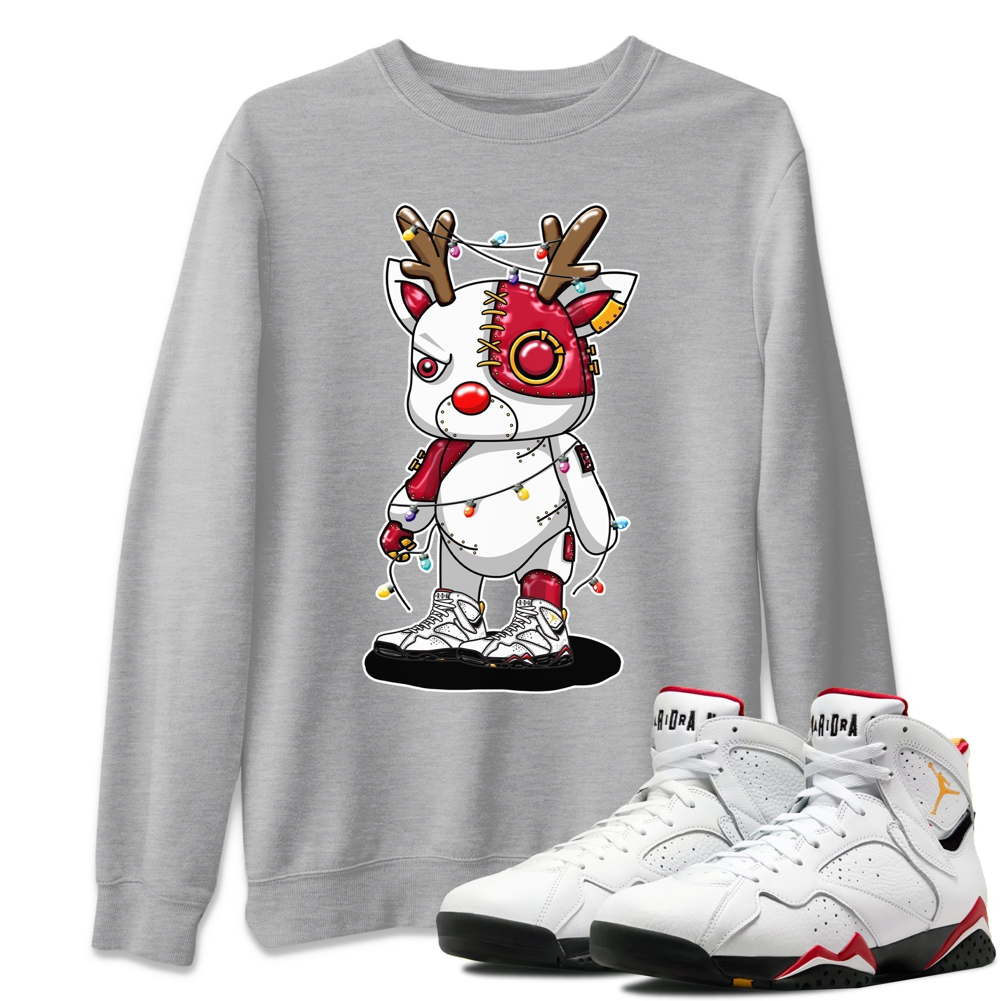 Jordan 7 Cardinal Shirt To Match Jordans Cyborg Reindeer Sneaker Tees Jordan 7 Cardinal Drip Gear Zone Sneaker Matching Clothing Unisex Shirts