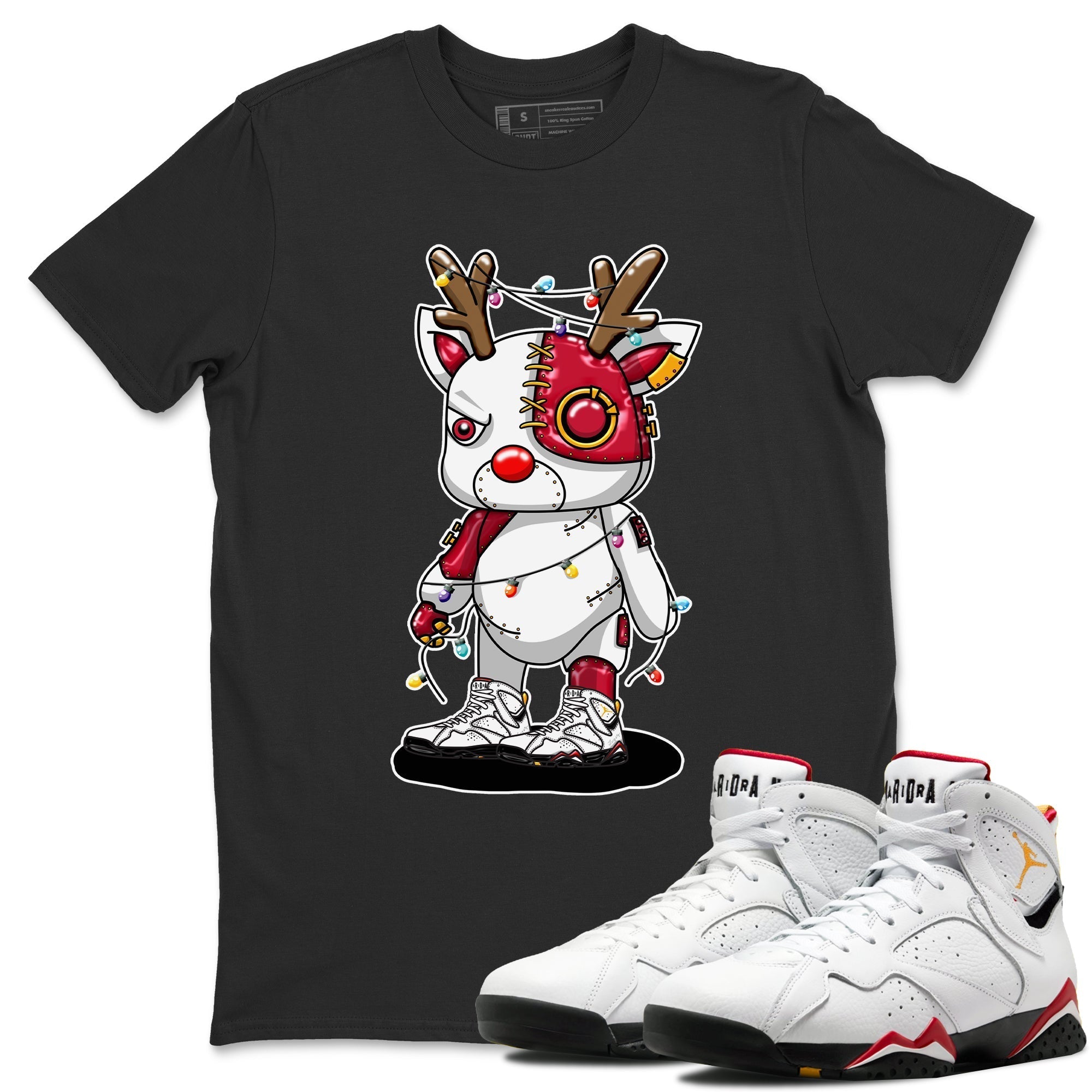 Jordan 7 Cardinal Shirt To Match Jordans Cyborg Reindeer Sneaker Tees Jordan 7 Cardinal Drip Gear Zone Sneaker Matching Clothing Unisex Shirts