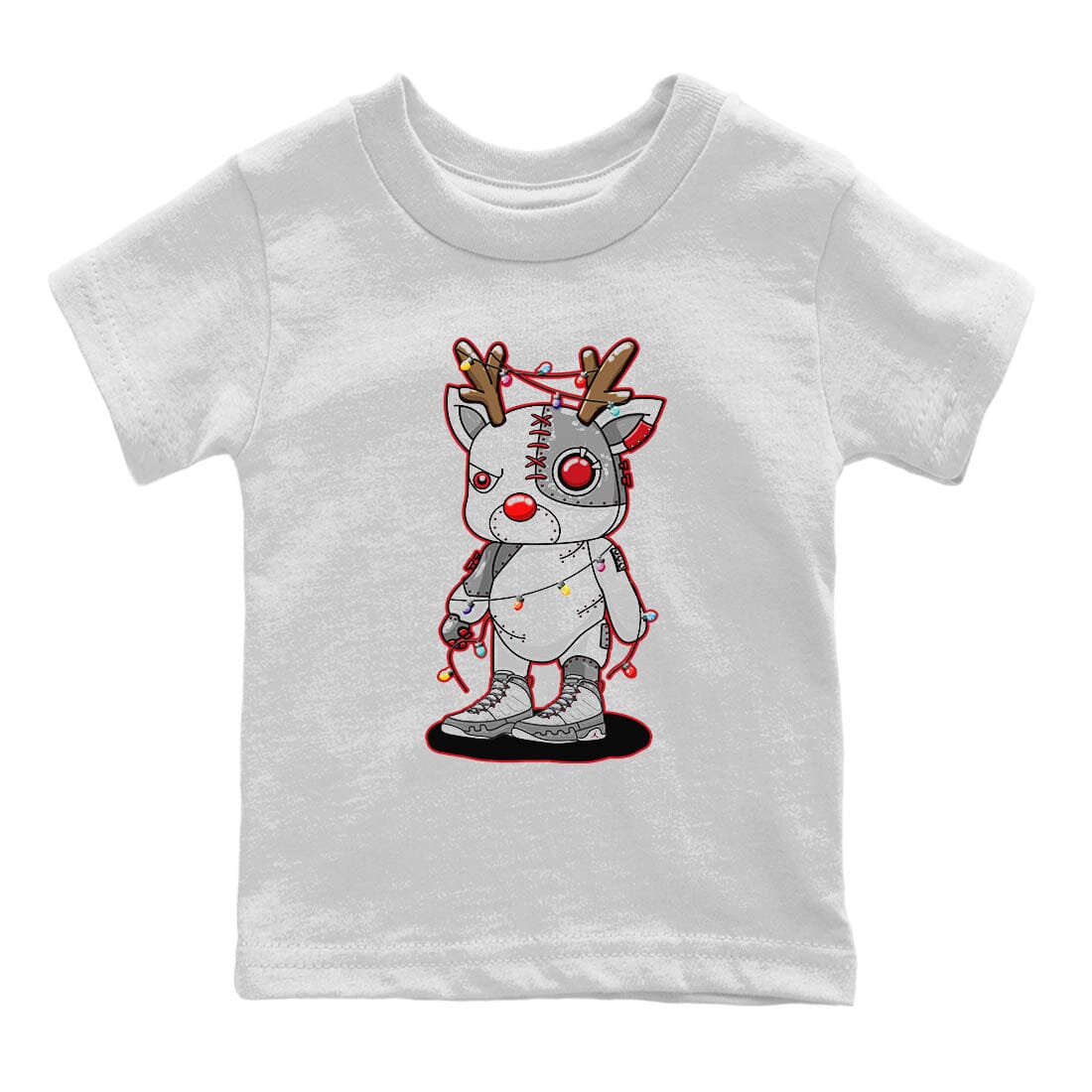 Jordan 9 Fire Red Shirt To Match Jordans Cyborg Reindeer Sneaker Tees Jordan 9 Fire Red Drip Gear Zone Sneaker Matching Clothing Kids Shirts