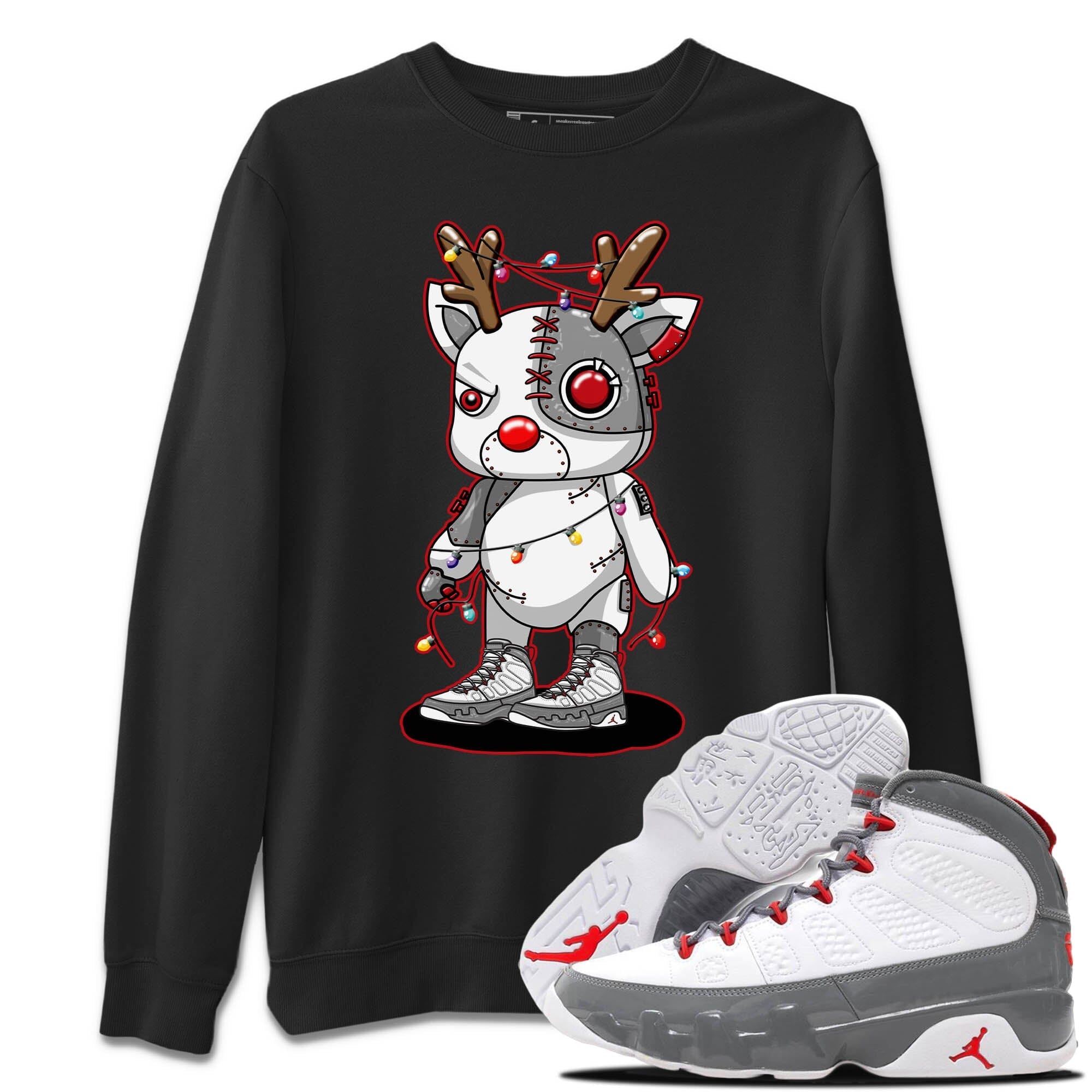 Jordan 9 Fire Red Shirt To Match Jordans Cyborg Reindeer Sneaker Tees Jordan 9 Fire Red Drip Gear Zone Sneaker Matching Clothing Unisex Shirts
