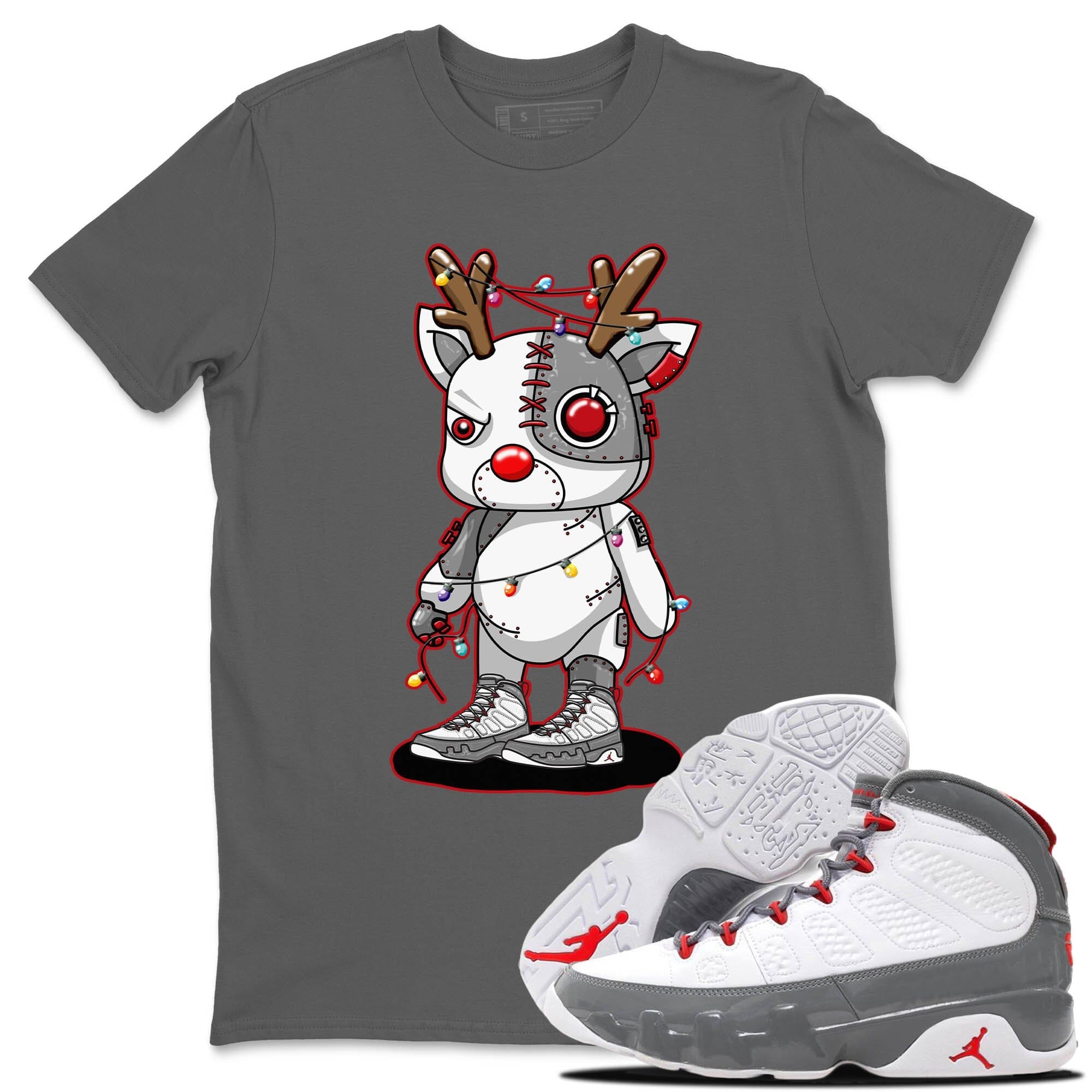 Jordan 9 Fire Red Shirt To Match Jordans Cyborg Reindeer Sneaker Tees Jordan 9 Fire Red Drip Gear Zone Sneaker Matching Clothing Unisex Shirts