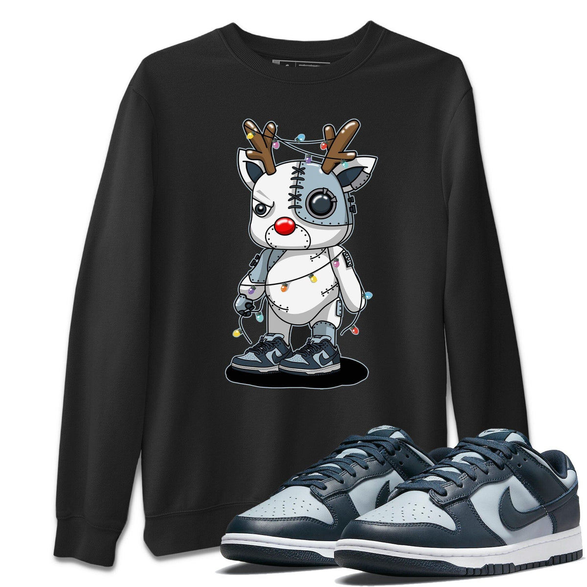Dunk championship Grey Sneaker Match Tees Cyborg Reindeer Sneaker Tees Dunk championship Grey Jordan to match sneaker T-Shirt Crew Neck Shirts