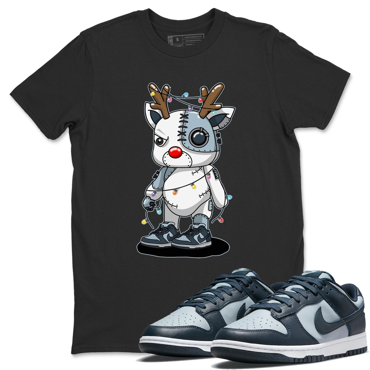 Dunk championship Grey Sneaker Match Tees Cyborg Reindeer Sneaker Tees Dunk championship Grey Jordan to match sneaker T-Shirt Crew Neck Shirts
