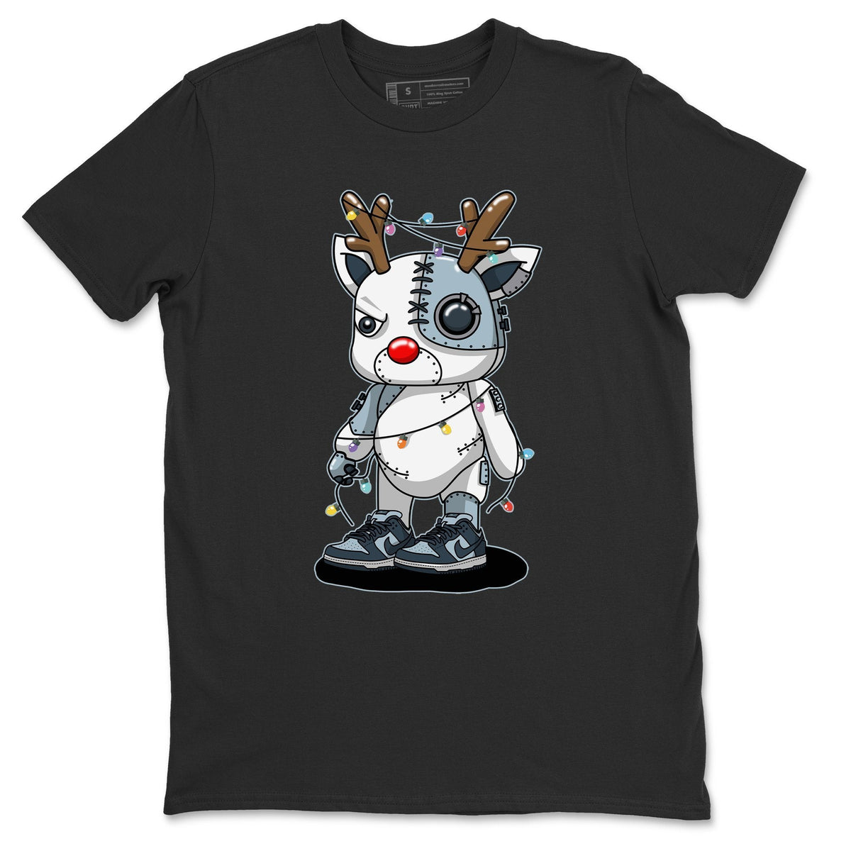 Dunk championship Grey Sneaker Match Tees Cyborg Reindeer Sneaker Tees Dunk championship Grey Jordan to match sneaker T-Shirt Crew Neck Shirts
