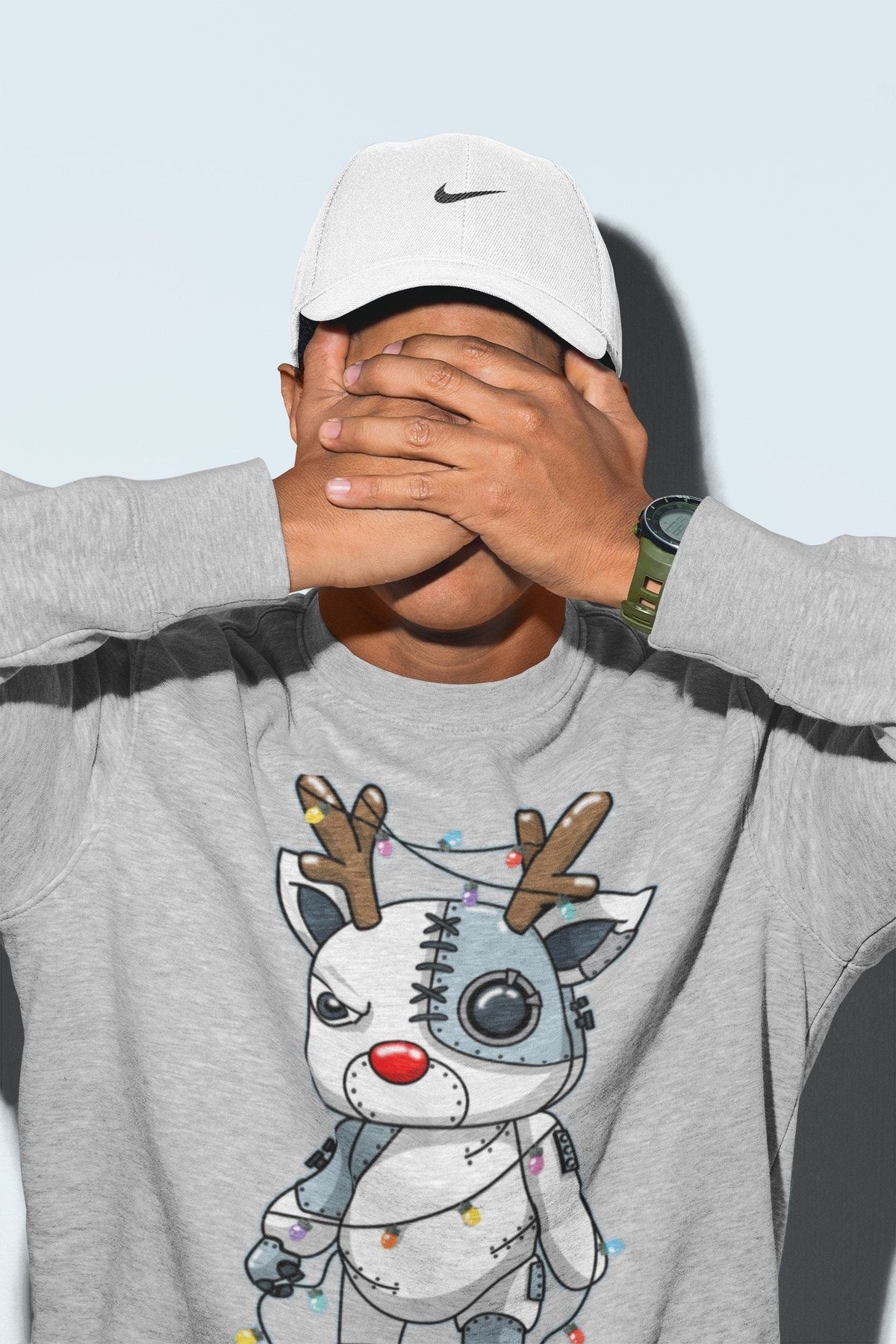 Dunk championship Grey Sneaker Match Tees Cyborg Reindeer Sneaker Tees Dunk championship Grey Jordan to match sneaker T-Shirt Crew Neck Shirts