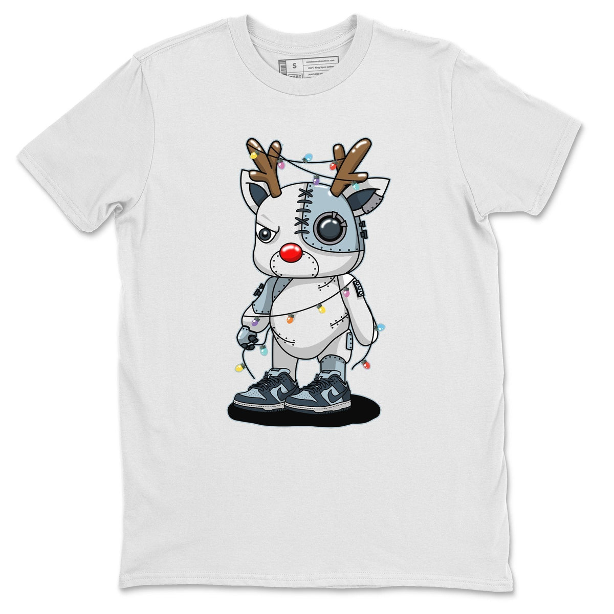Dunk championship Grey Sneaker Match Tees Cyborg Reindeer Sneaker Tees Dunk championship Grey Jordan to match sneaker T-Shirt Crew Neck Shirts