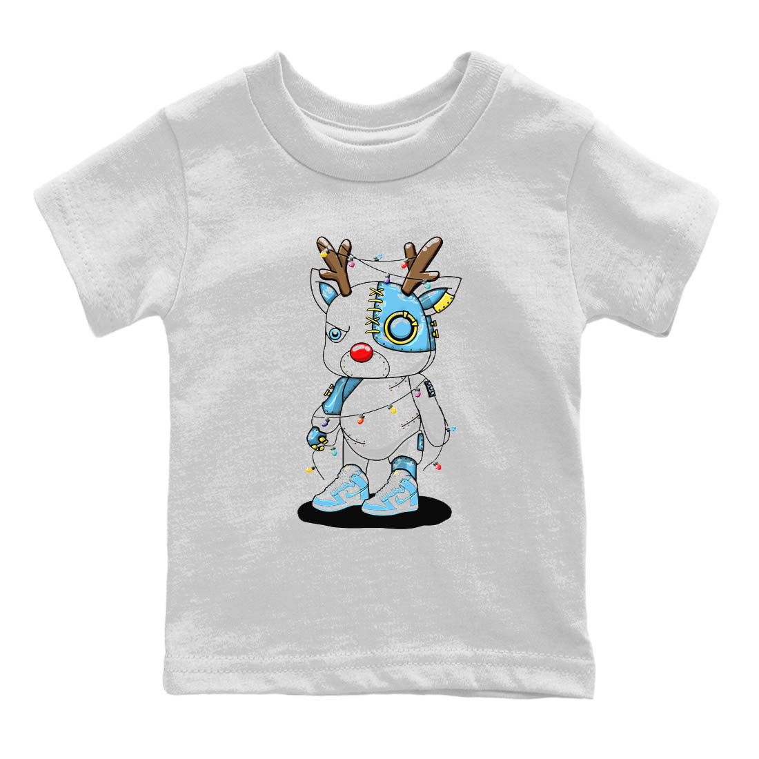 Nike Dunk High Blue Chill Shirt To Match Jordans Cyborg Reindeer Sneaker Tees Nike Dunk High Blue Chill Drip Gear Zone Sneaker Matching Clothing Kids Shirts
