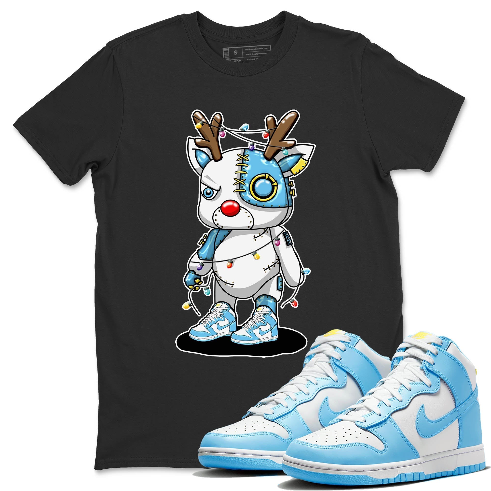 Nike Dunk High Blue Chill Shirt To Match Jordans Cyborg Reindeer Sneaker Tees Nike Dunk High Blue Chill Drip Gear Zone Sneaker Matching Clothing Unisex Shirts