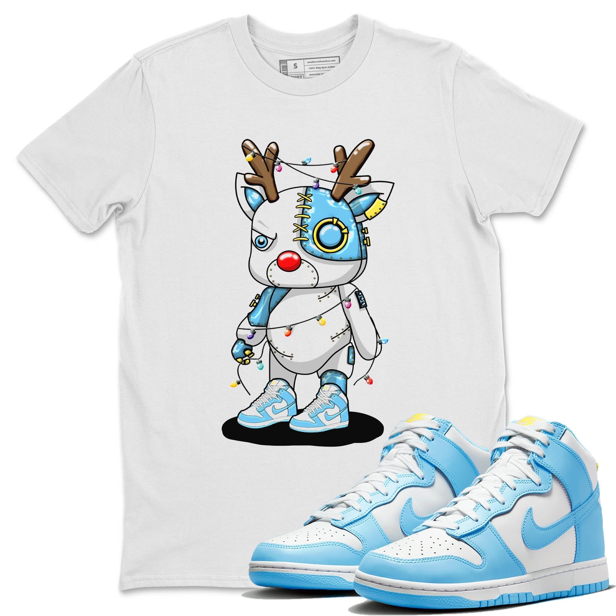 Nike Dunk High Blue Chill Shirt To Match Jordans Cyborg Reindeer Sneaker Tees Nike Dunk High Blue Chill Drip Gear Zone Sneaker Matching Clothing Unisex Shirts