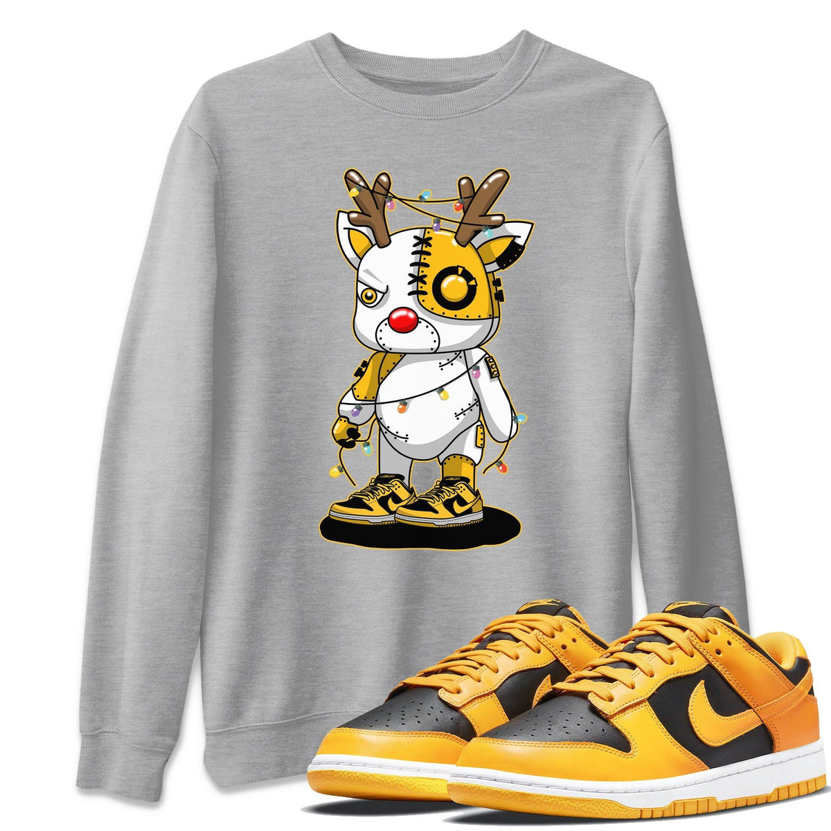 Dunk Championship Goldenrod Sneaker Match Tees Cyborg Reindeer Sneaker Tees Dunk Championship Goldenrod Jordan to match sneaker T-Shirt Crew Neck Shirts