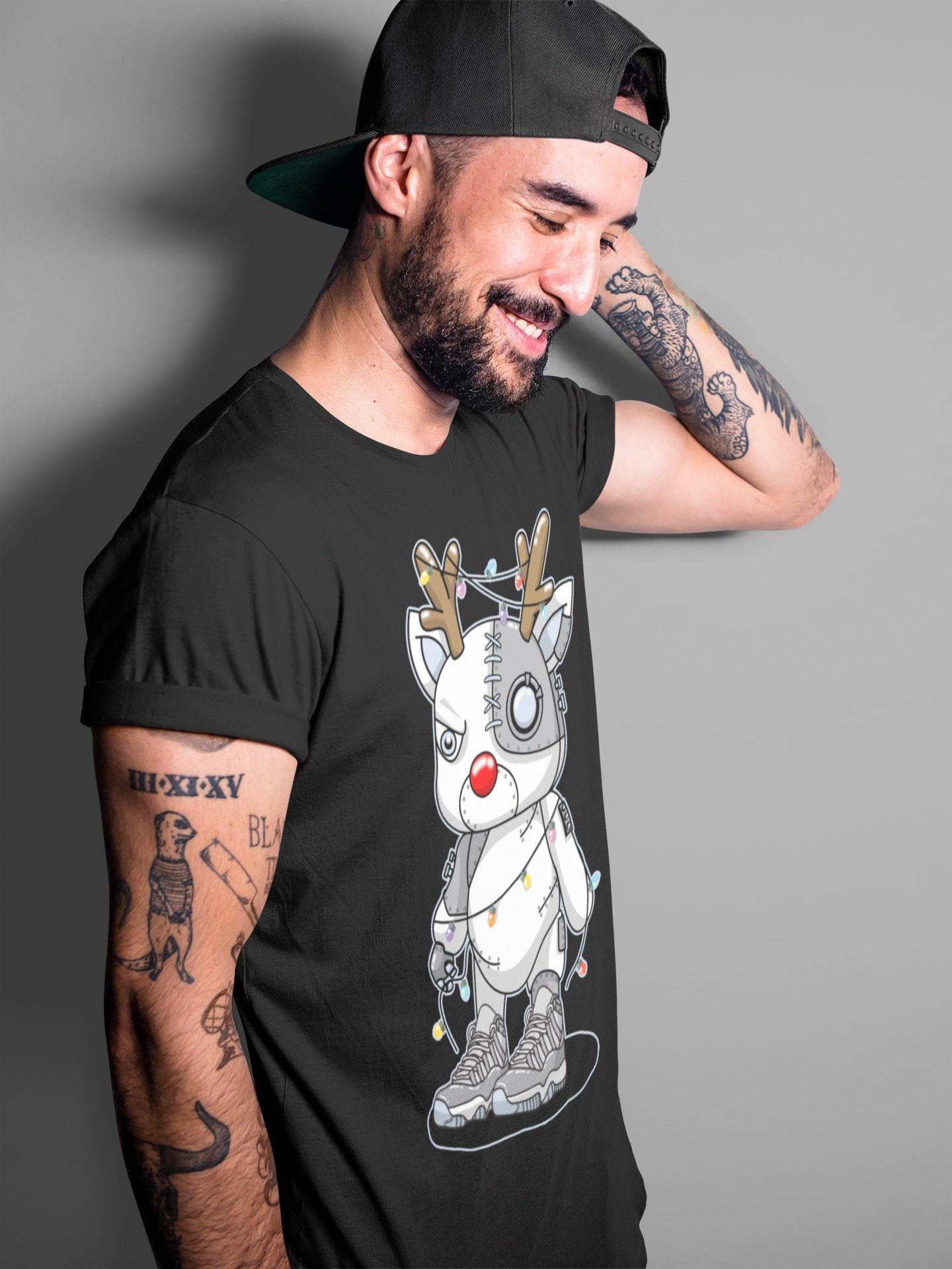 Jordan 11 Cool Grey Shirt To Match Jordans Cyborg Reindeer Sneaker Tees Jordan 11 Cool Grey Drip Gear Zone Sneaker Matching Clothing Unisex Shirts