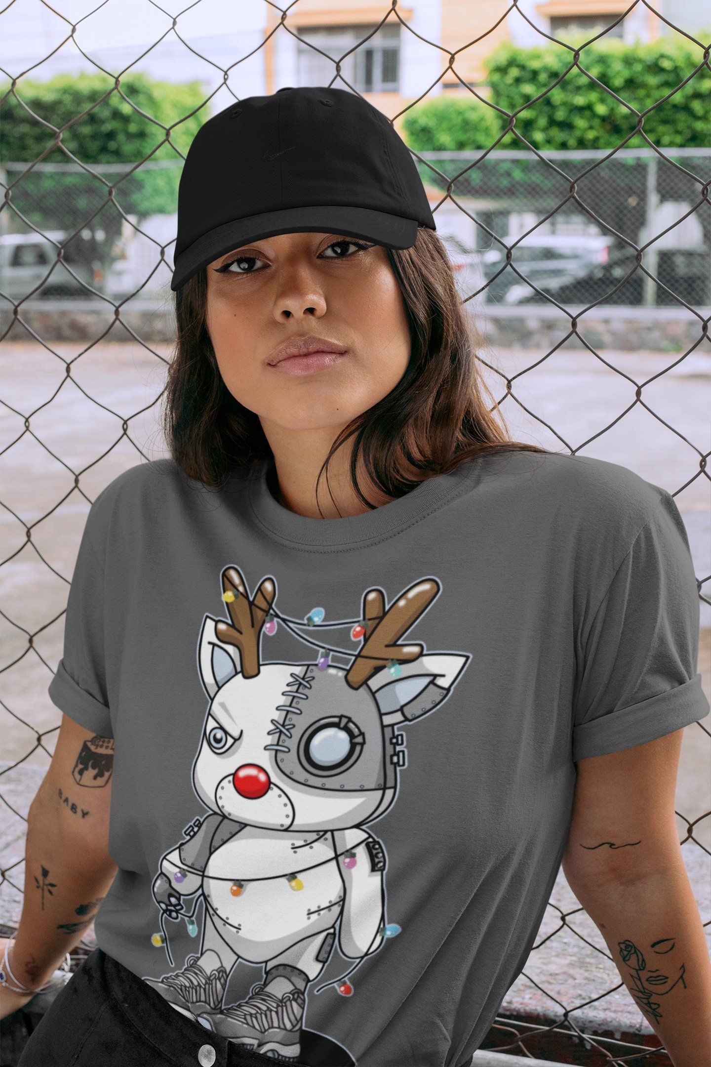 Jordan 11 Cool Grey Shirt To Match Jordans Cyborg Reindeer Sneaker Tees Jordan 11 Cool Grey Drip Gear Zone Sneaker Matching Clothing Unisex Shirts