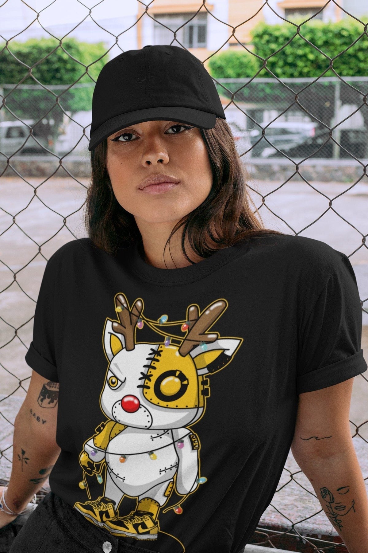 Dunk Championship Goldenrod Sneaker Match Tees Cyborg Reindeer Sneaker Tees Dunk Championship Goldenrod Jordan to match sneaker T-Shirt Crew Neck Shirts