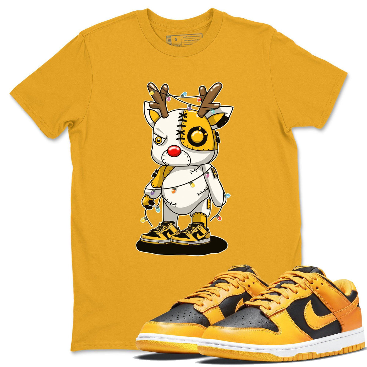 Dunk Championship Goldenrod Sneaker Match Tees Cyborg Reindeer Sneaker Tees Dunk Championship Goldenrod Jordan to match sneaker T-Shirt Crew Neck Shirts