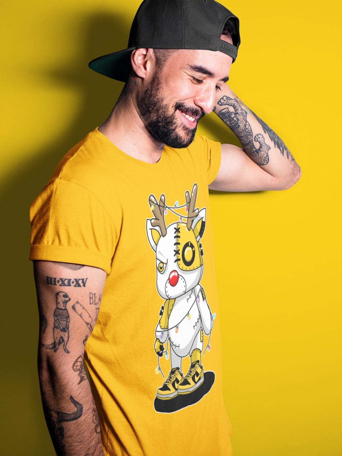 Dunk Championship Goldenrod Sneaker Match Tees Cyborg Reindeer Sneaker Tees Dunk Championship Goldenrod Jordan to match sneaker T-Shirt Crew Neck Shirts