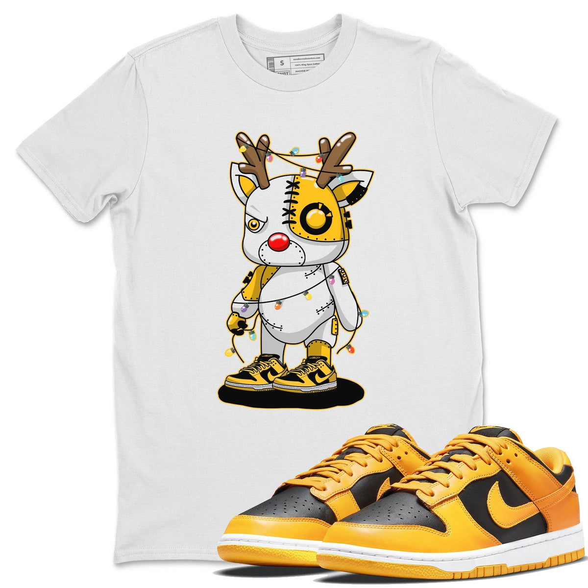 Dunk Championship Goldenrod Sneaker Match Tees Cyborg Reindeer Sneaker Tees Dunk Championship Goldenrod Jordan to match sneaker T-Shirt Crew Neck Shirts