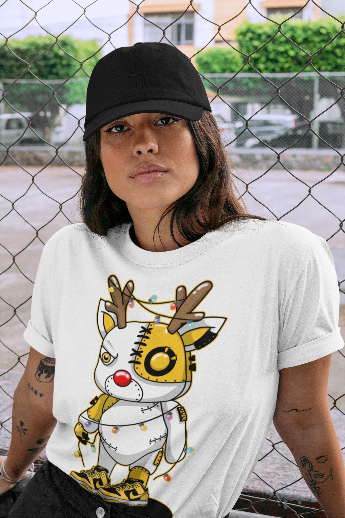 Dunk Championship Goldenrod Sneaker Match Tees Cyborg Reindeer Sneaker Tees Dunk Championship Goldenrod Jordan to match sneaker T-Shirt Crew Neck Shirts