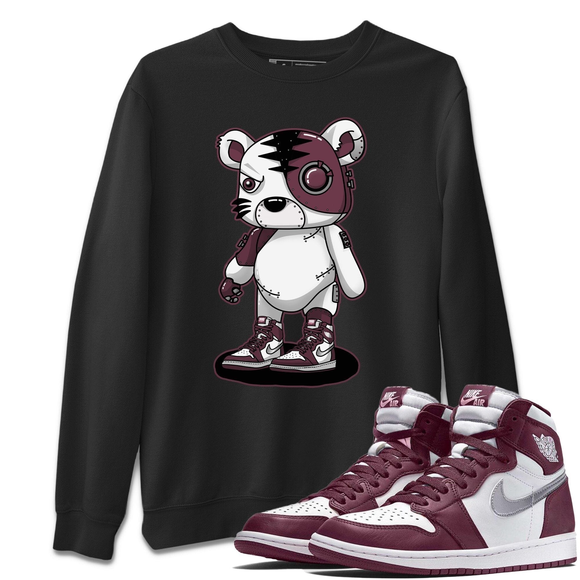 Jordan 1 Bordeaux Sneaker Matching T-Shirt Cyborg Tiger Sneaker Tees Jordan 1 Bordeaux Sneaker Release Tees Crew Neck Tees