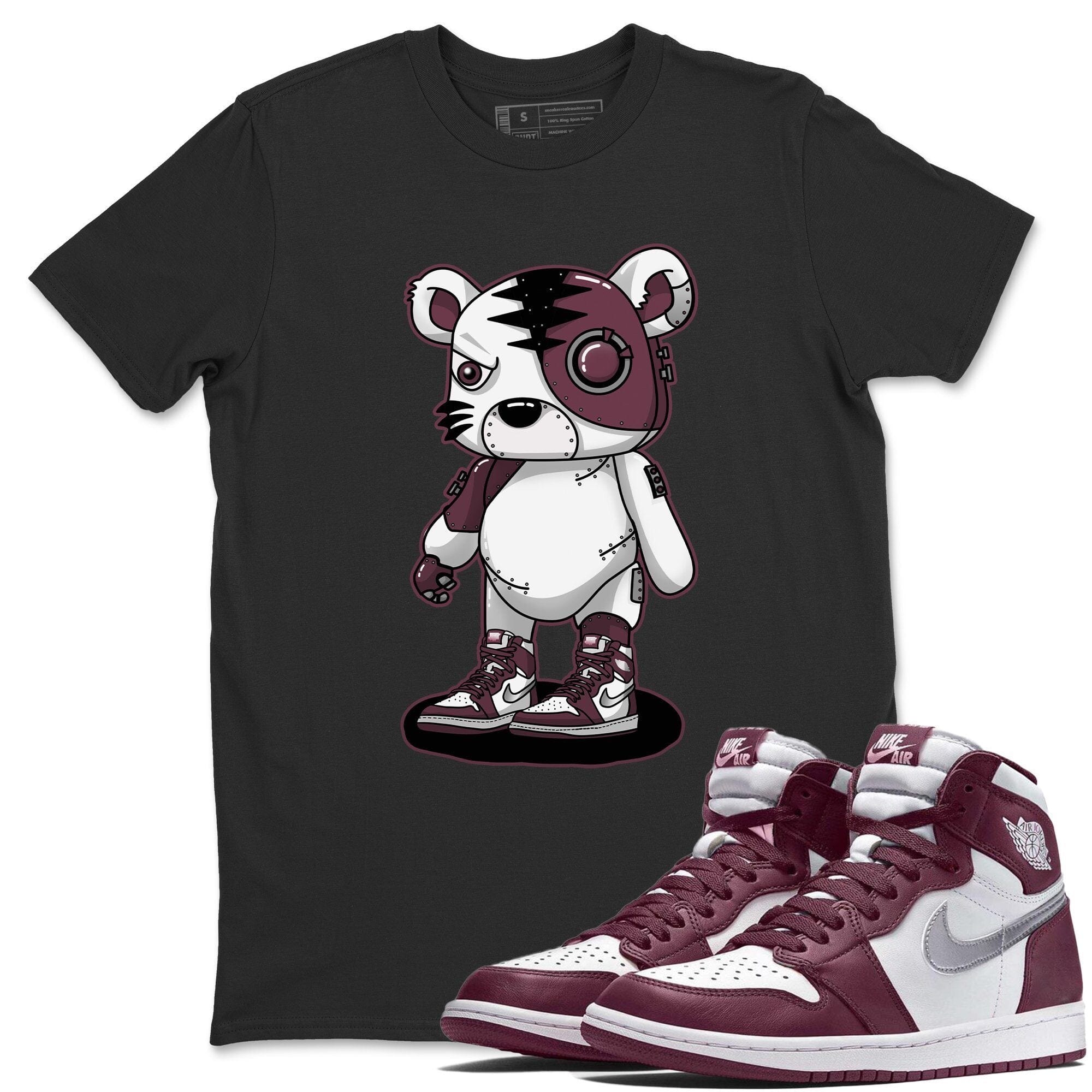 Jordan 1 Bordeaux Sneaker Matching T-Shirt Cyborg Tiger Sneaker Tees Jordan 1 Bordeaux Sneaker Release Tees Crew Neck Tees